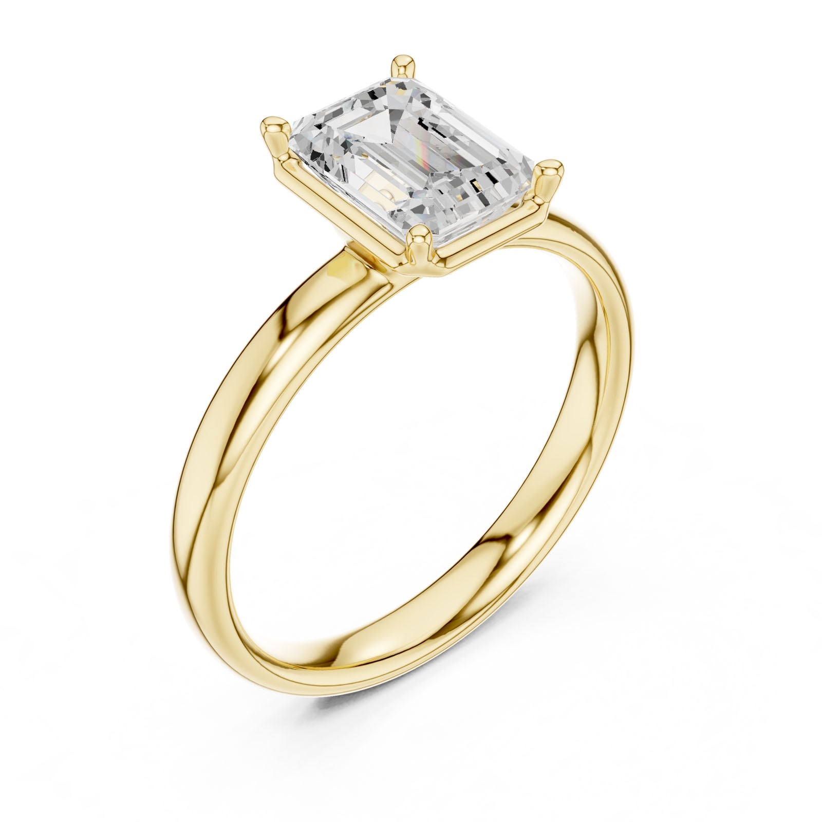 1.50 Ct. Classic Emerald Cut Diamond Solitaire Ring (10 EM)