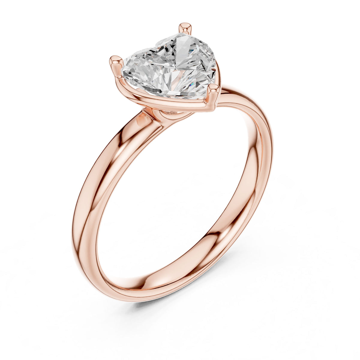 1.50 Ct. Classic Heart Shape Diamond Solitaire Ring (10 HR) 10