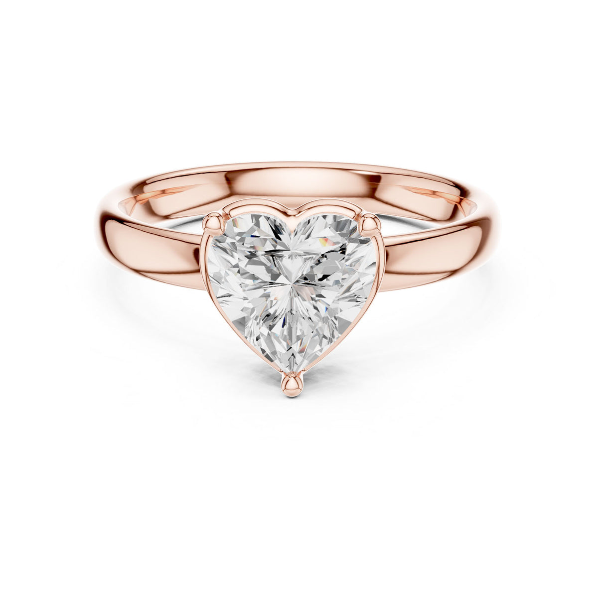 1.50 Ct. Classic Heart Shape Diamond Solitaire Ring (10 HR) 11