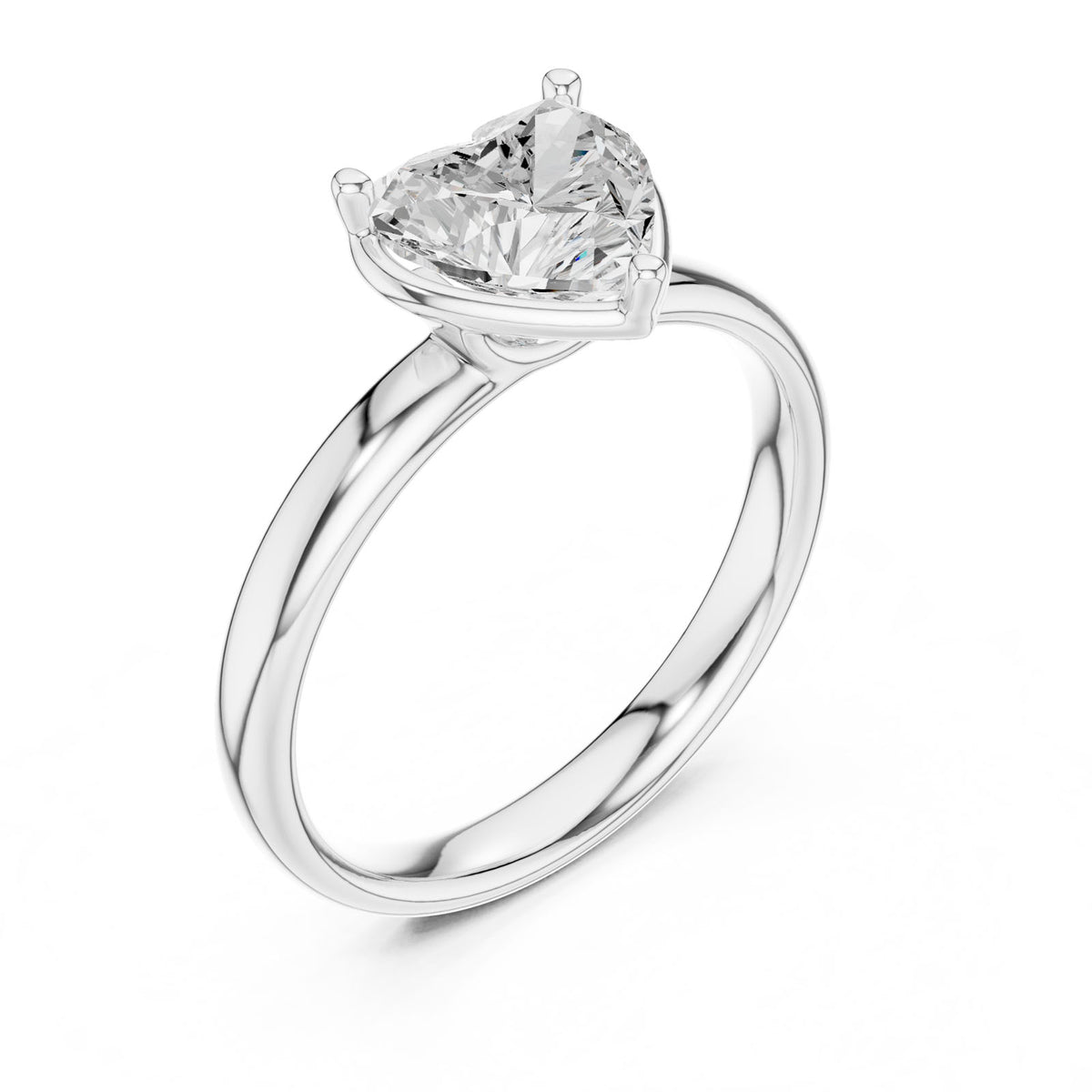 1.50 Ct. Classic Heart Shape Diamond Solitaire Ring (10 HR) 13