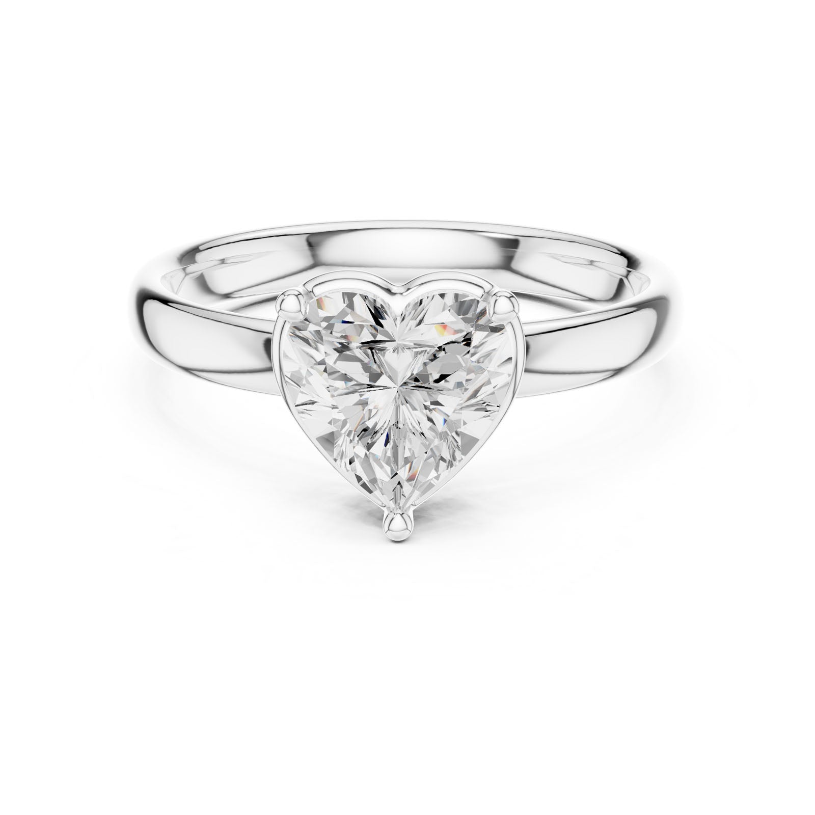 1.50 Ct. Classic Heart Shape Diamond Solitaire Ring (10 HR)