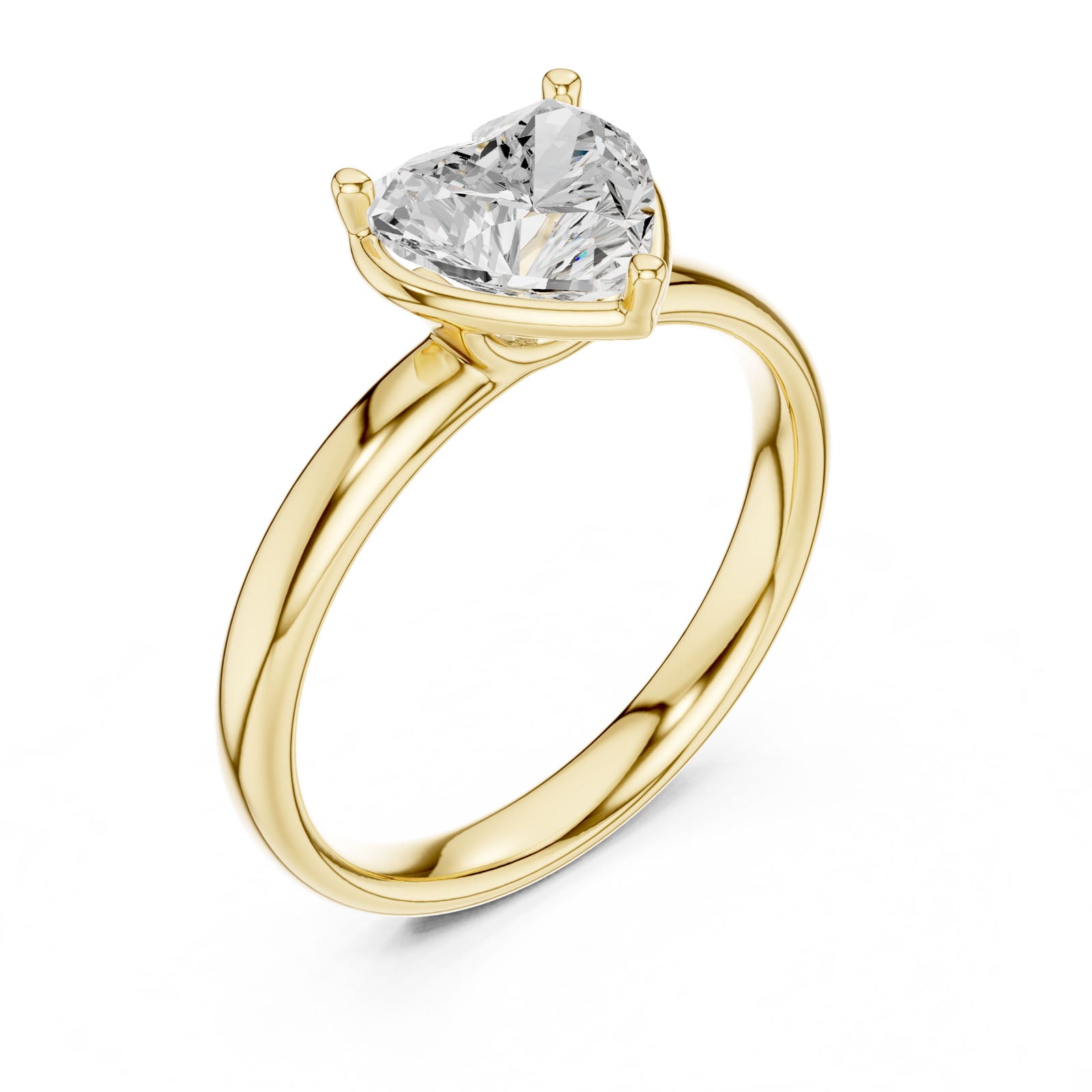 1.50 Ct. Classic Heart Shape Diamond Solitaire Ring (10 HR)