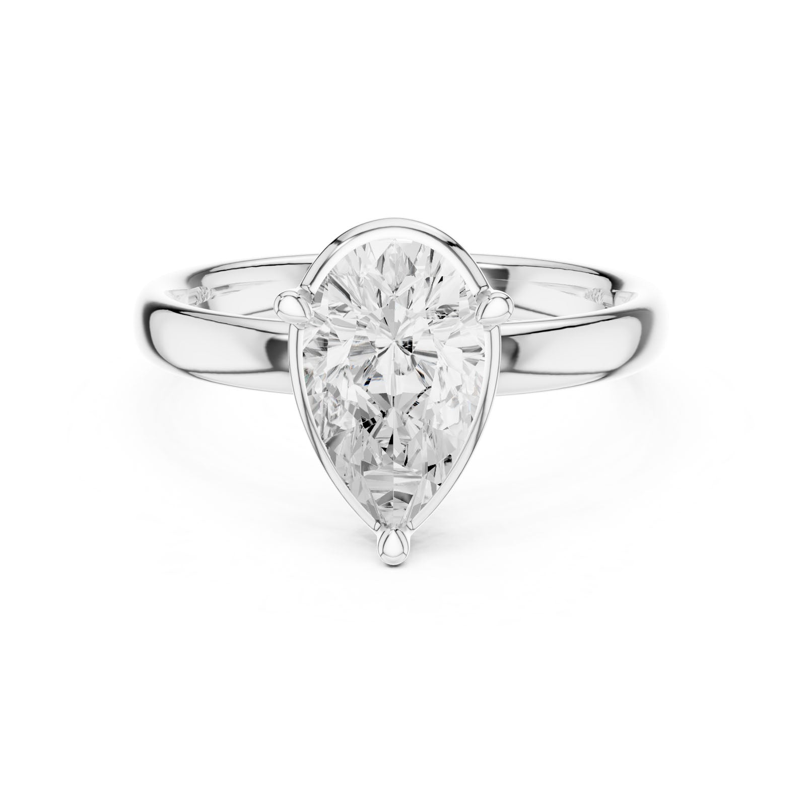 1.50 Ct. Pear Cut Diamond Solitaire Ring with Three-Prong Setting (10 PE)