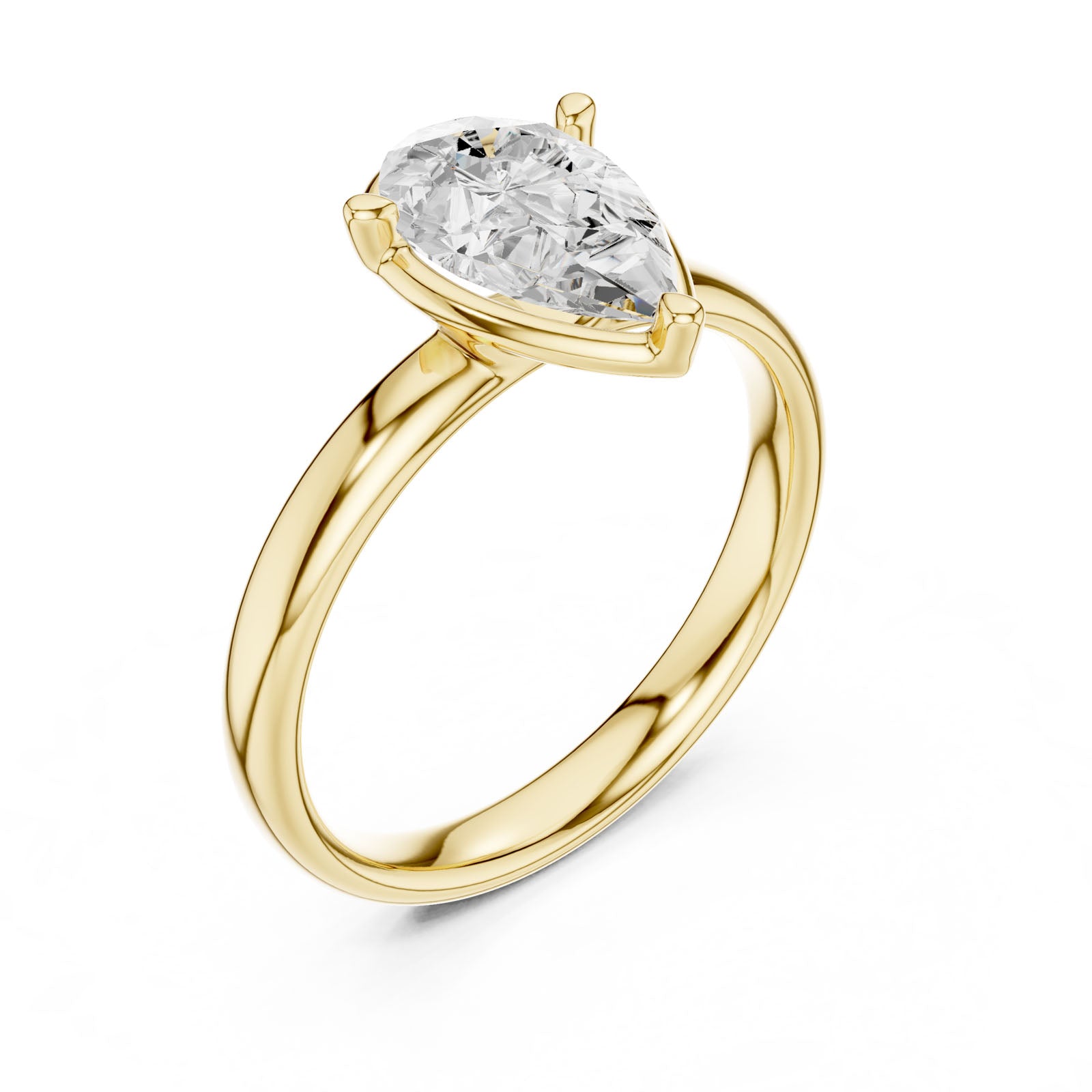 1.50 Ct. Pear Cut Diamond Solitaire Ring with Three-Prong Setting (10 PE)