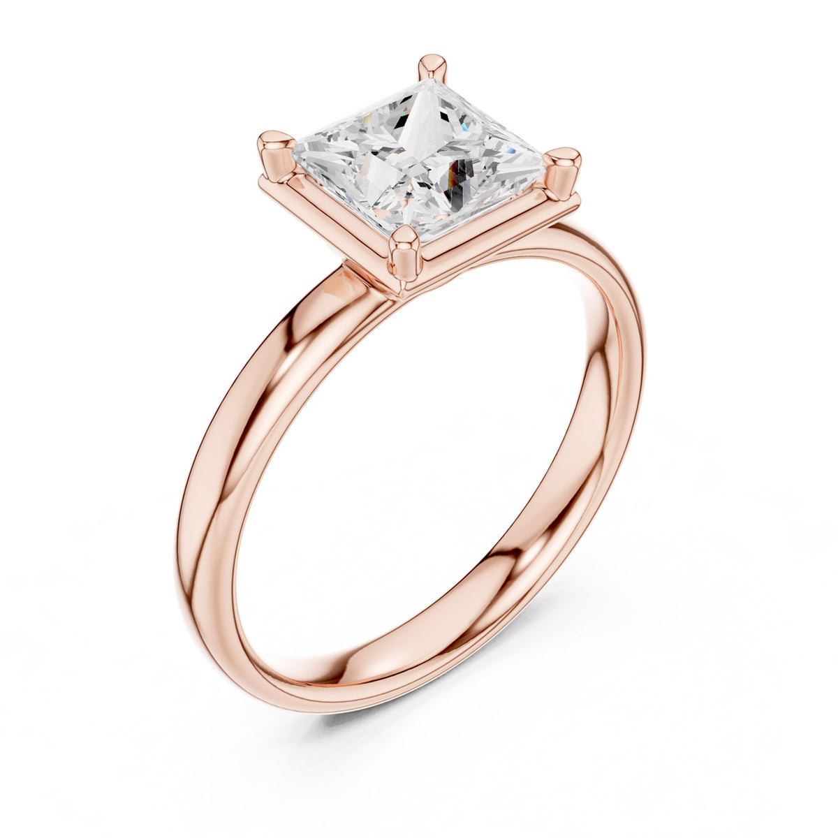 1.50 Ct. Classic Princess Diamond Solitaire Ring with Four-Prong Setting (10 PR) 8