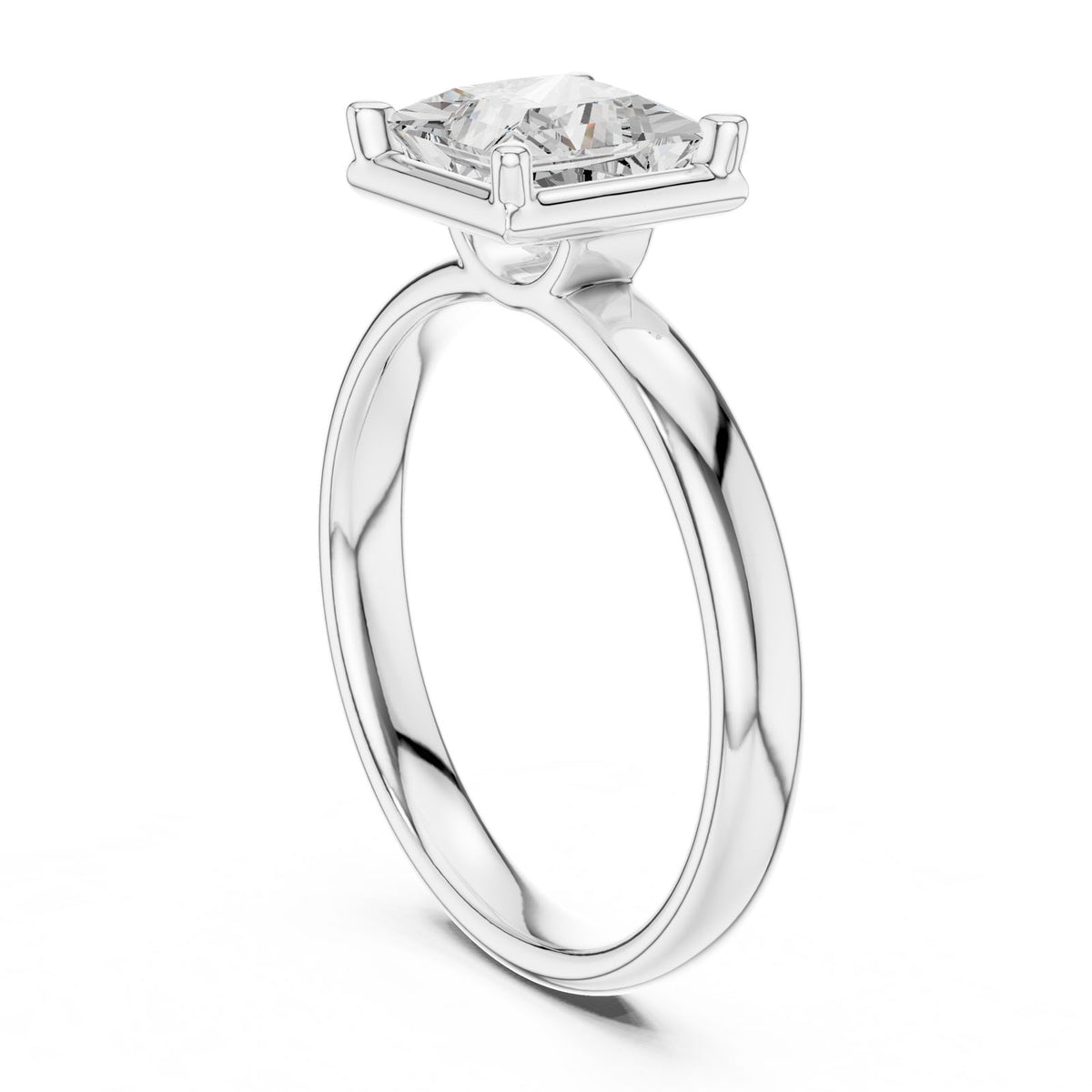 1.50 Ct. Classic Princess Diamond Solitaire Ring with Four-Prong Setting (10 PR) 10