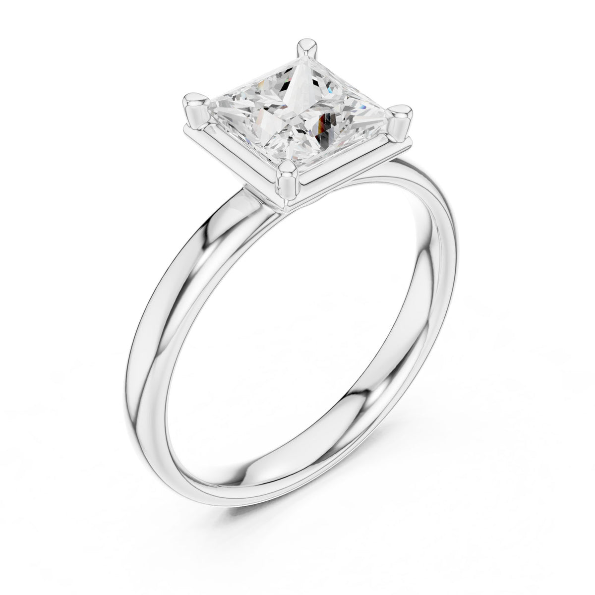 1.50 Ct. Classic Princess Diamond Solitaire Ring with Four-Prong Setting (10 PR) 11
