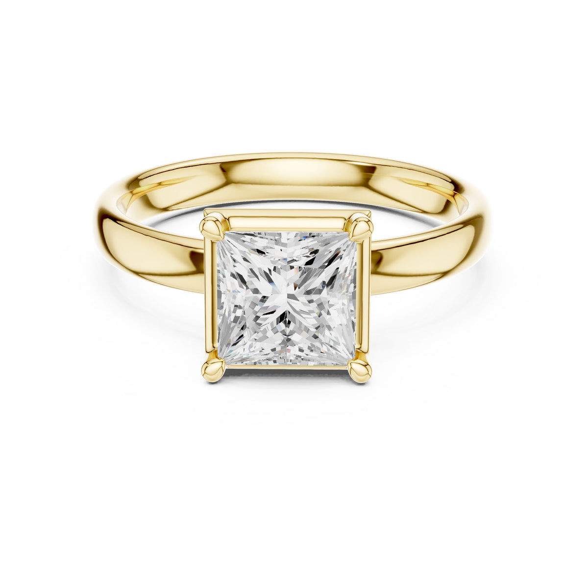 1.50 Ct. Classic Princess Diamond Solitaire Ring with Four-Prong Setting (10 PR) 5