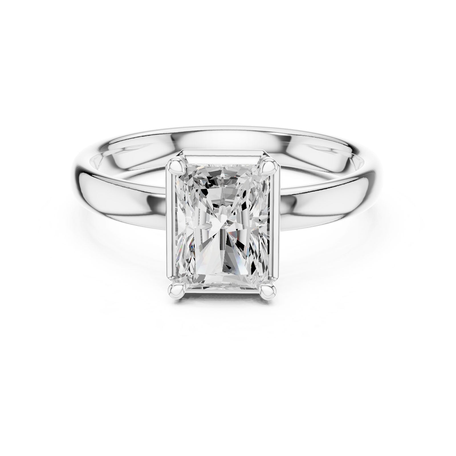 1.50 Ct. Classic Radiant Diamond Solitaire Ring with Four-Prong Setting (10 RA)