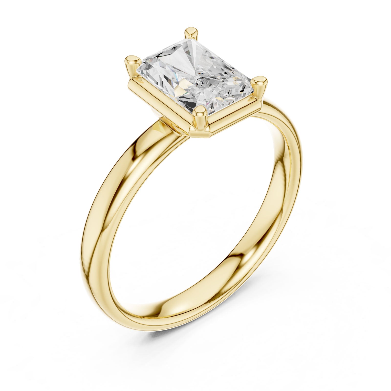 1.50 Ct. Classic Radiant Diamond Solitaire Ring with Four-Prong Setting (10 RA)