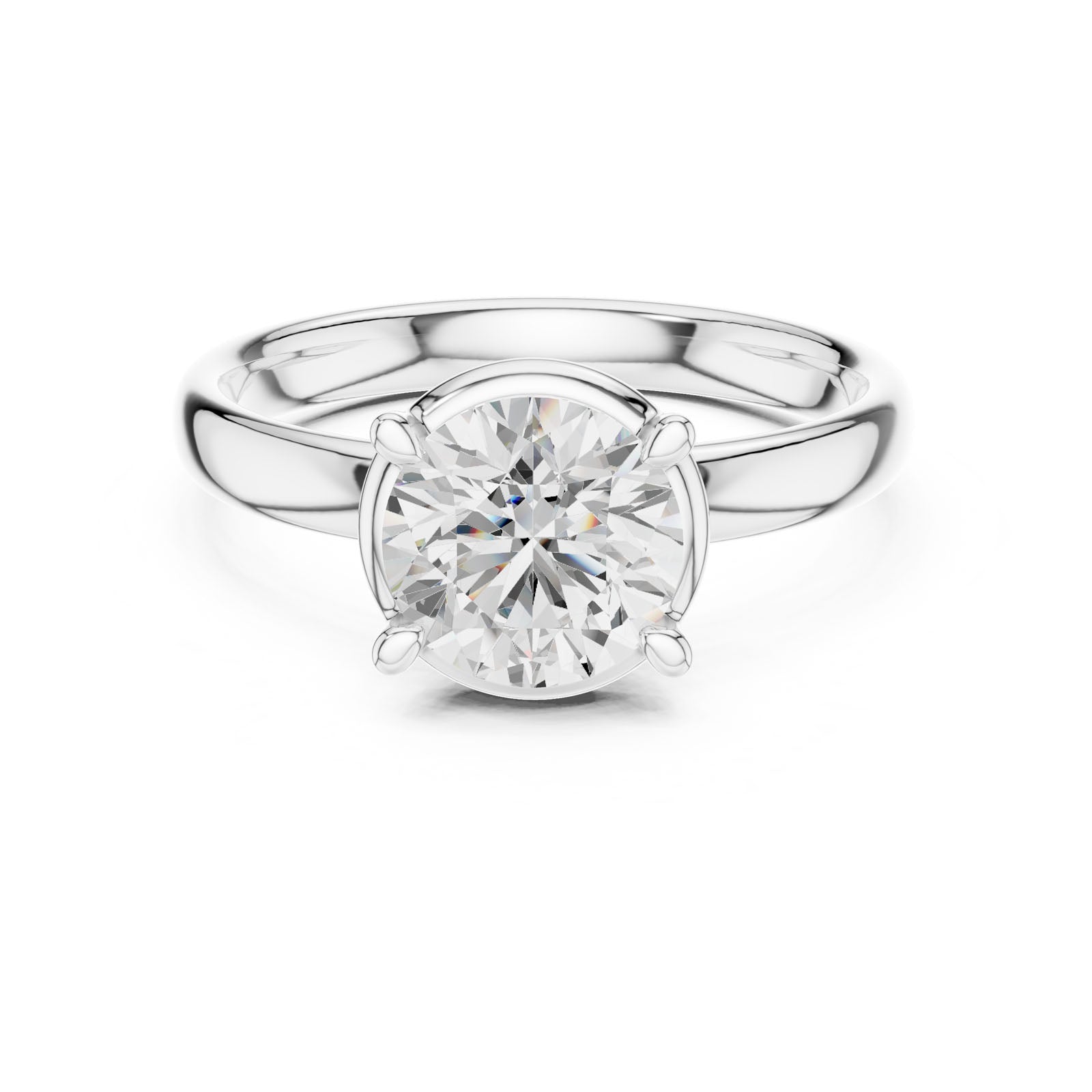 1.50 Ct. Classic Round Diamond Solitaire Ring with Four-Prong Setting (10 RD)