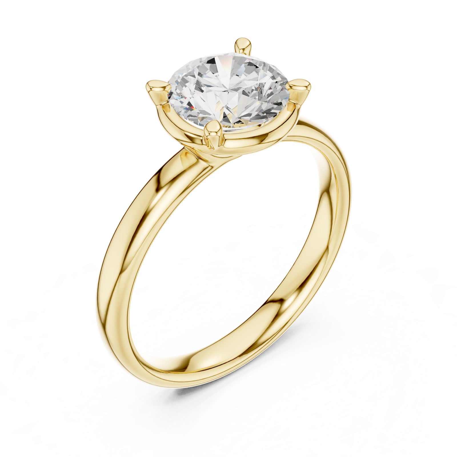 1.50 Ct. Classic Round Diamond Solitaire Ring with Four-Prong Setting (10 RD)