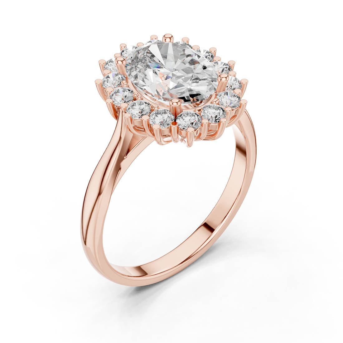 2.56 Ct. Oval Cut Diamond Halo Ring (1216) 12