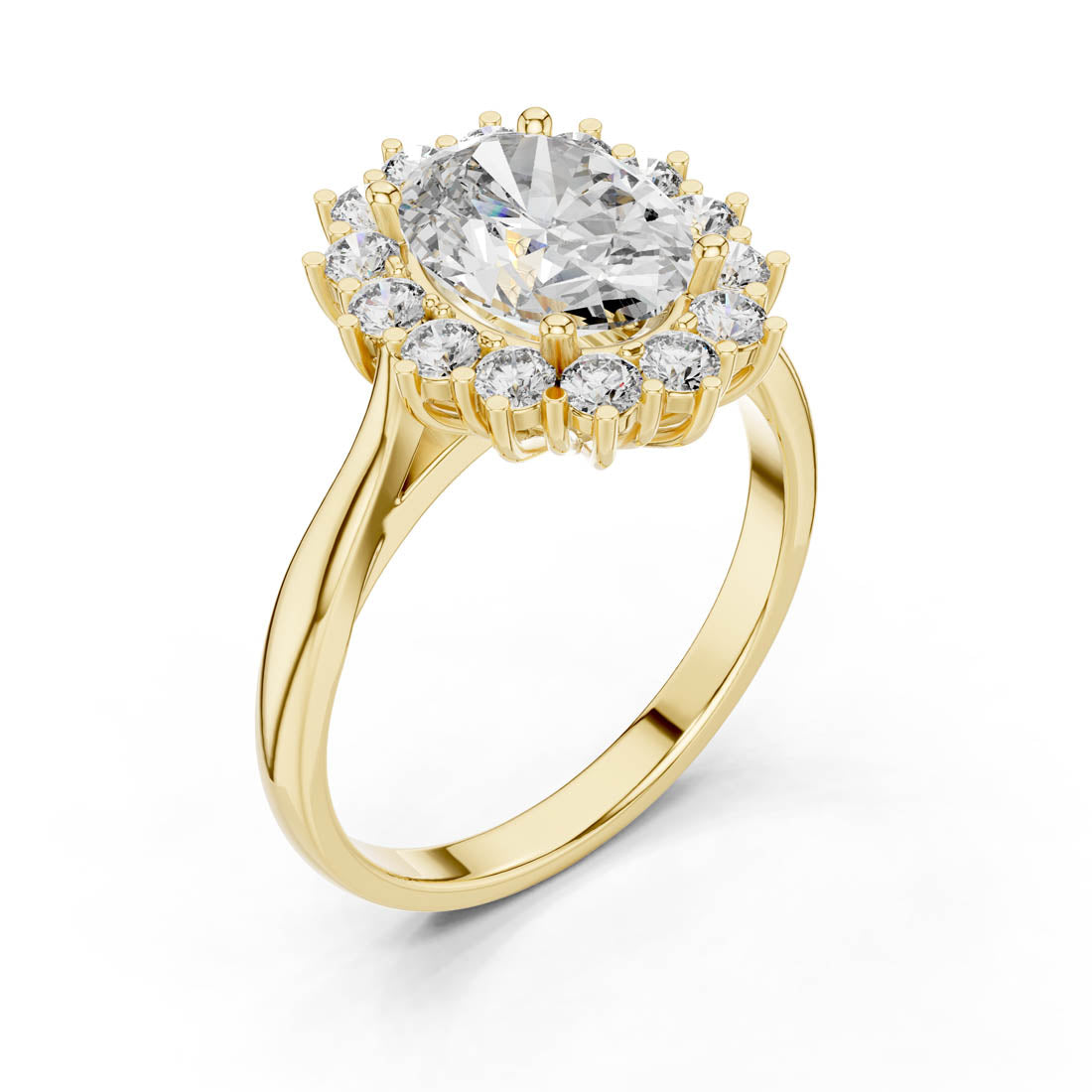 2.56 Ct. Oval Cut Diamond Halo Ring (1216)
