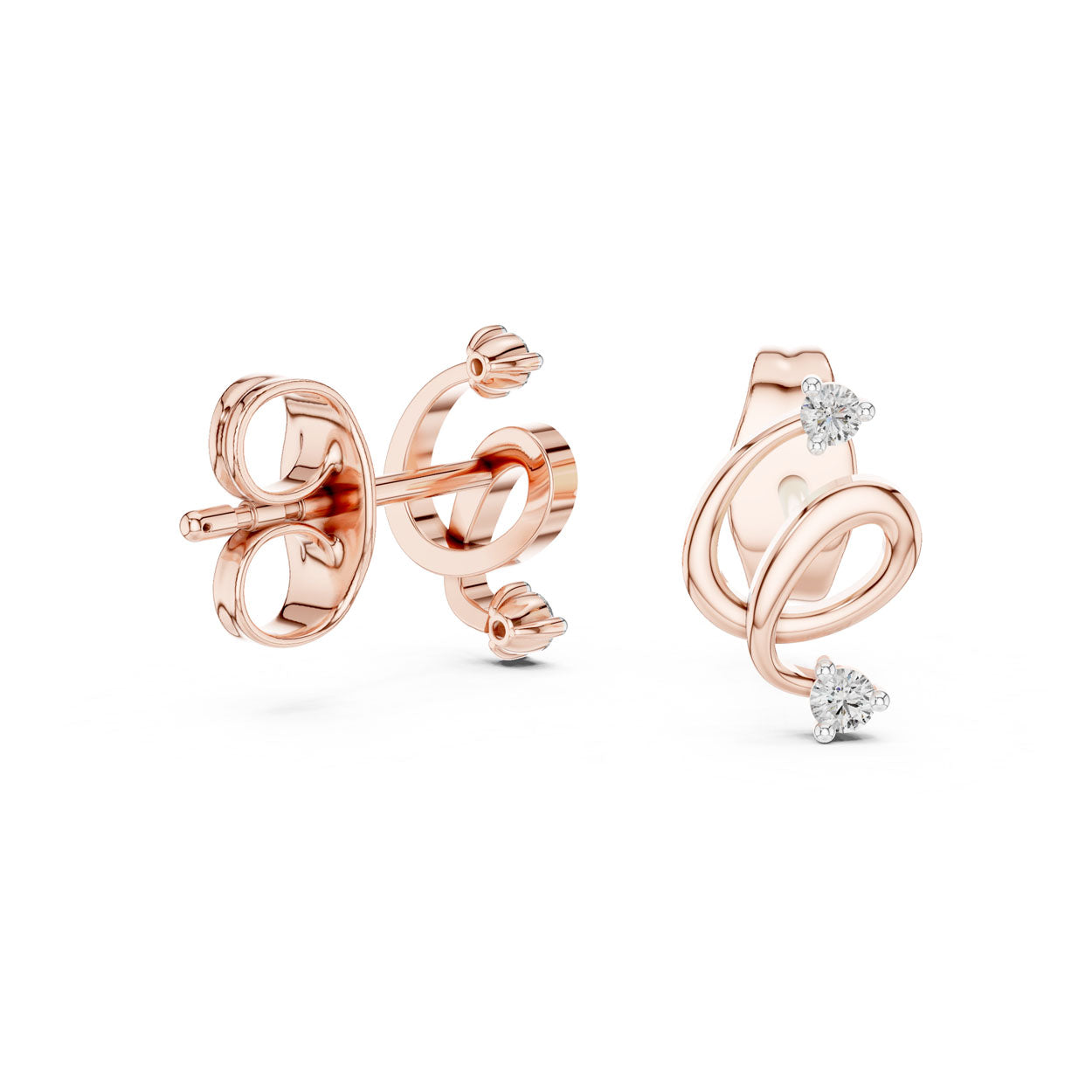 .07 Ct. Diamond Accent Sculptural Loop Earrings (12#10002@E) 10