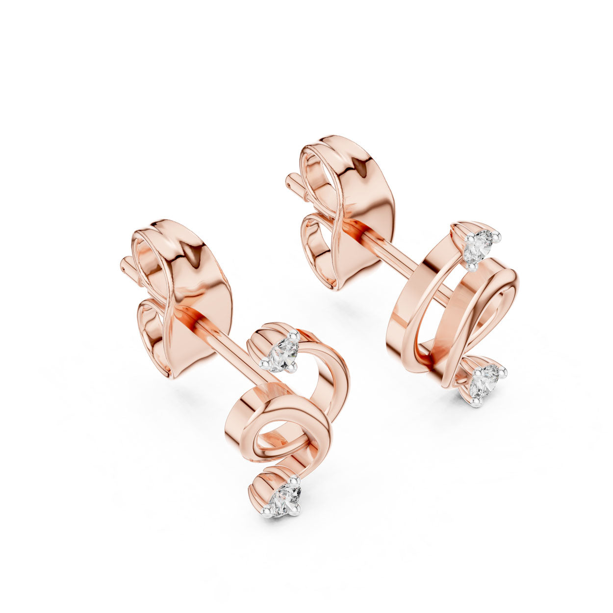 .07 Ct. Diamond Accent Sculptural Loop Earrings (12#10002@E) 7