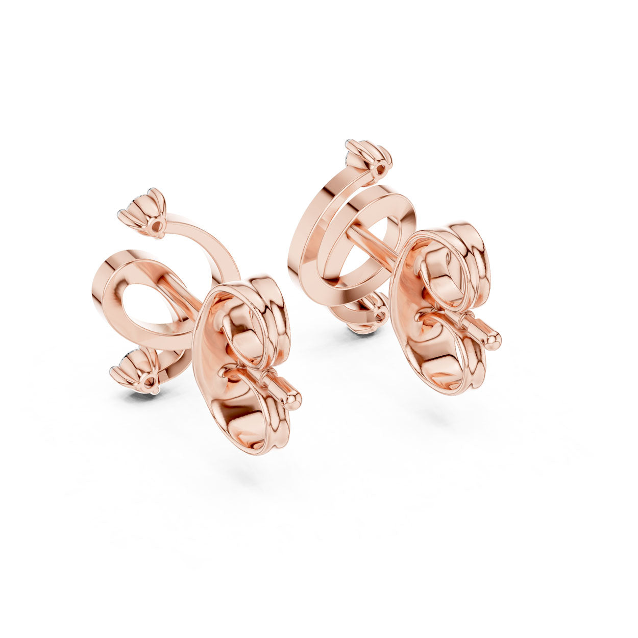 .07 Ct. Diamond Accent Sculptural Loop Earrings (12#10002@E) 12