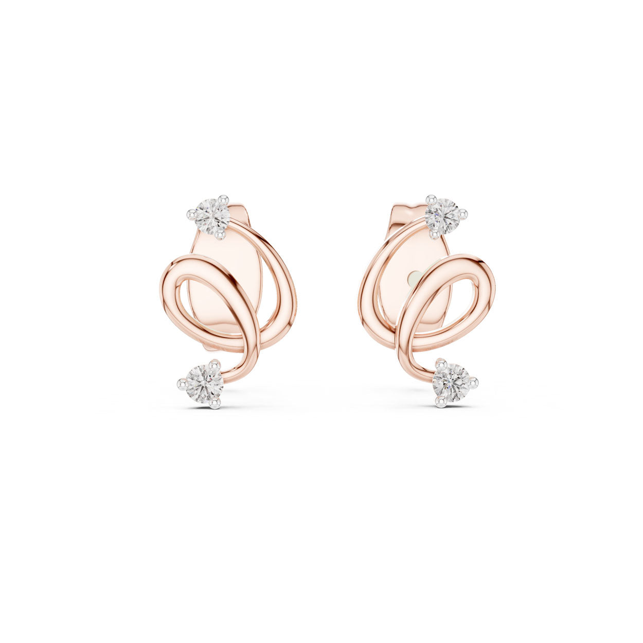 .07 Ct. Diamond Accent Sculptural Loop Earrings (12#10002@E) 6