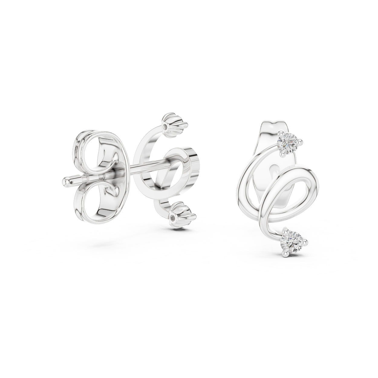 .07 Ct. Diamond Accent Sculptural Loop Earrings (12#10002@E) 9