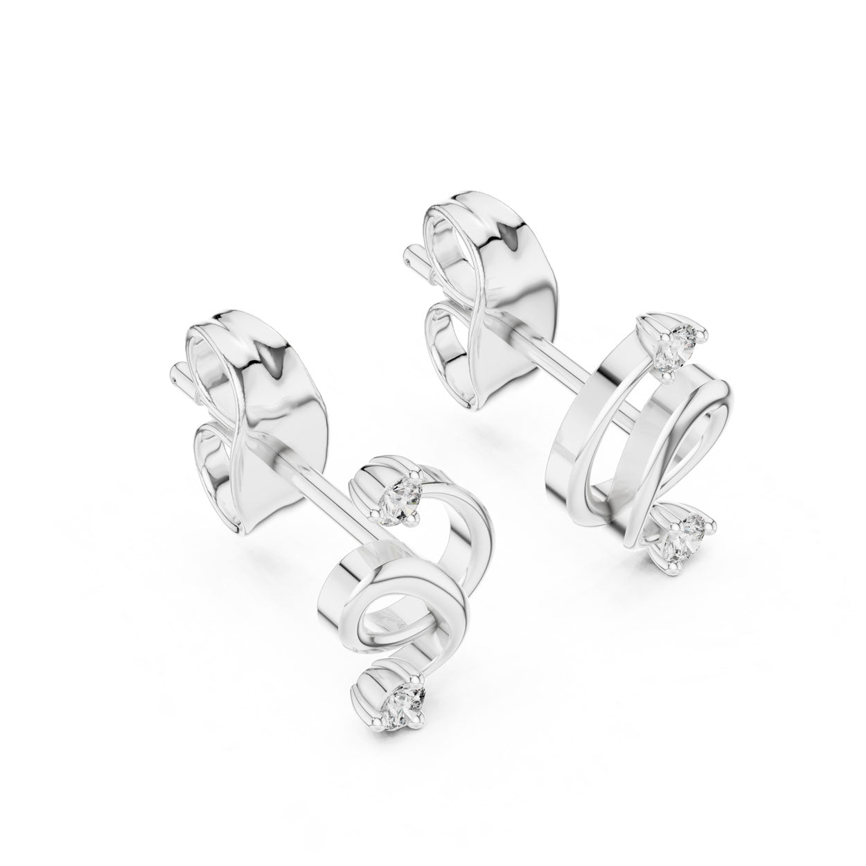 .07 Ct. Diamond Accent Sculptural Loop Earrings (12#10002@E) 8