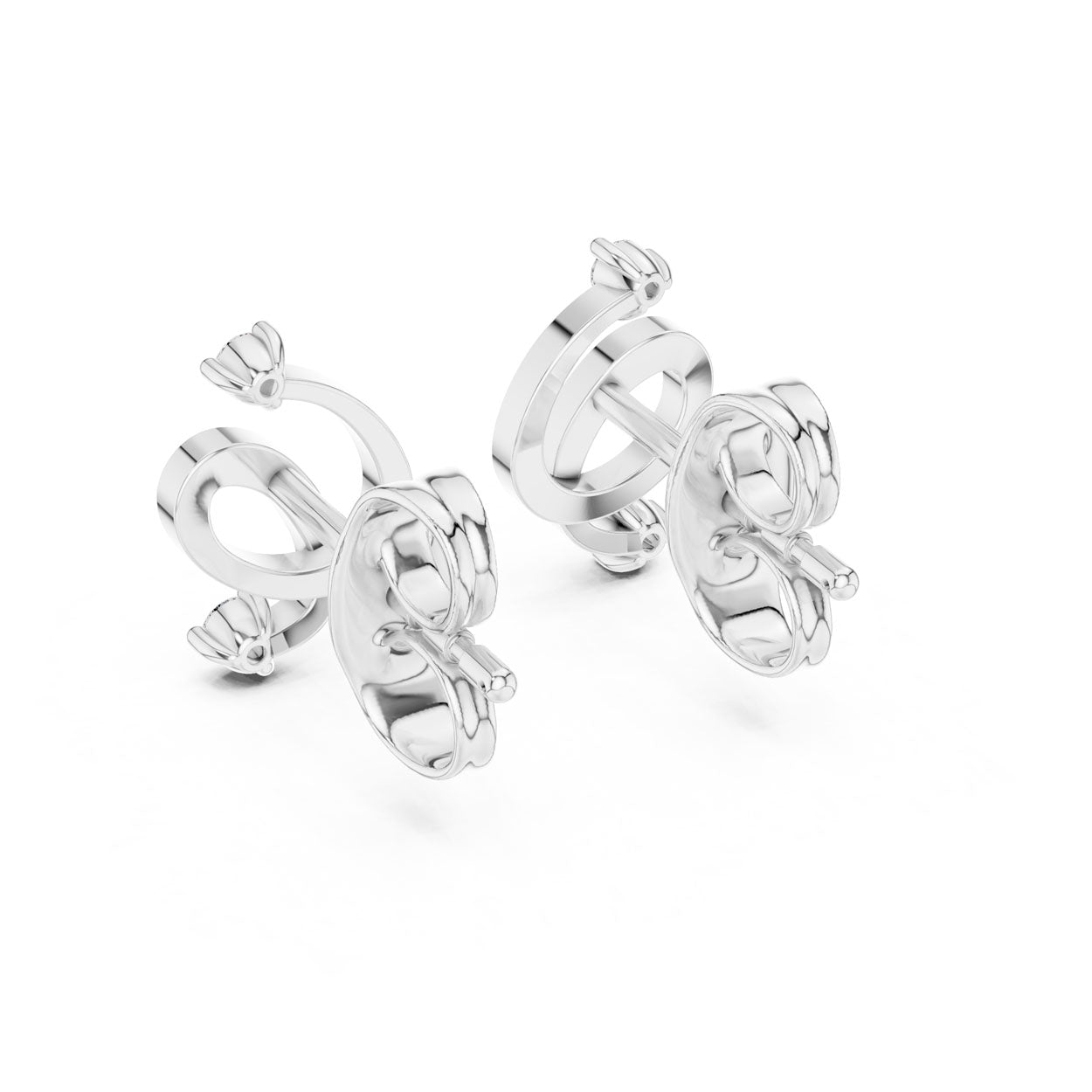 .07 Ct. Diamond Accent Sculptural Loop Earrings (12#10002@E) 11