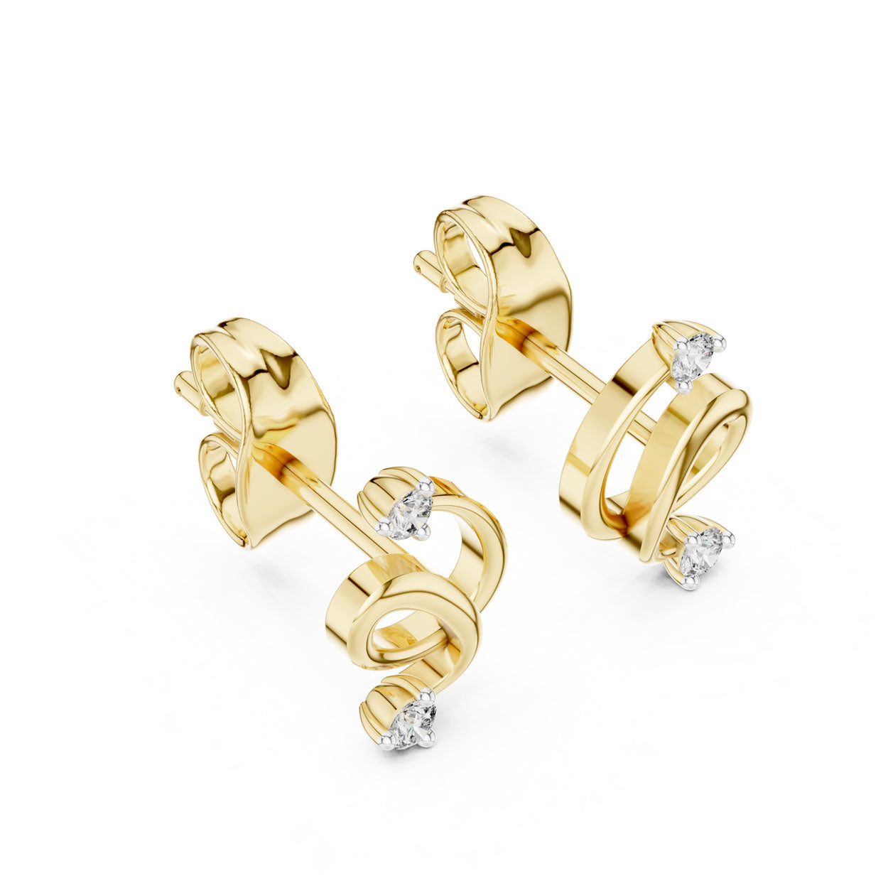 .07 Ct. Diamond Accent Sculptural Loop Earrings (12#10002@E)