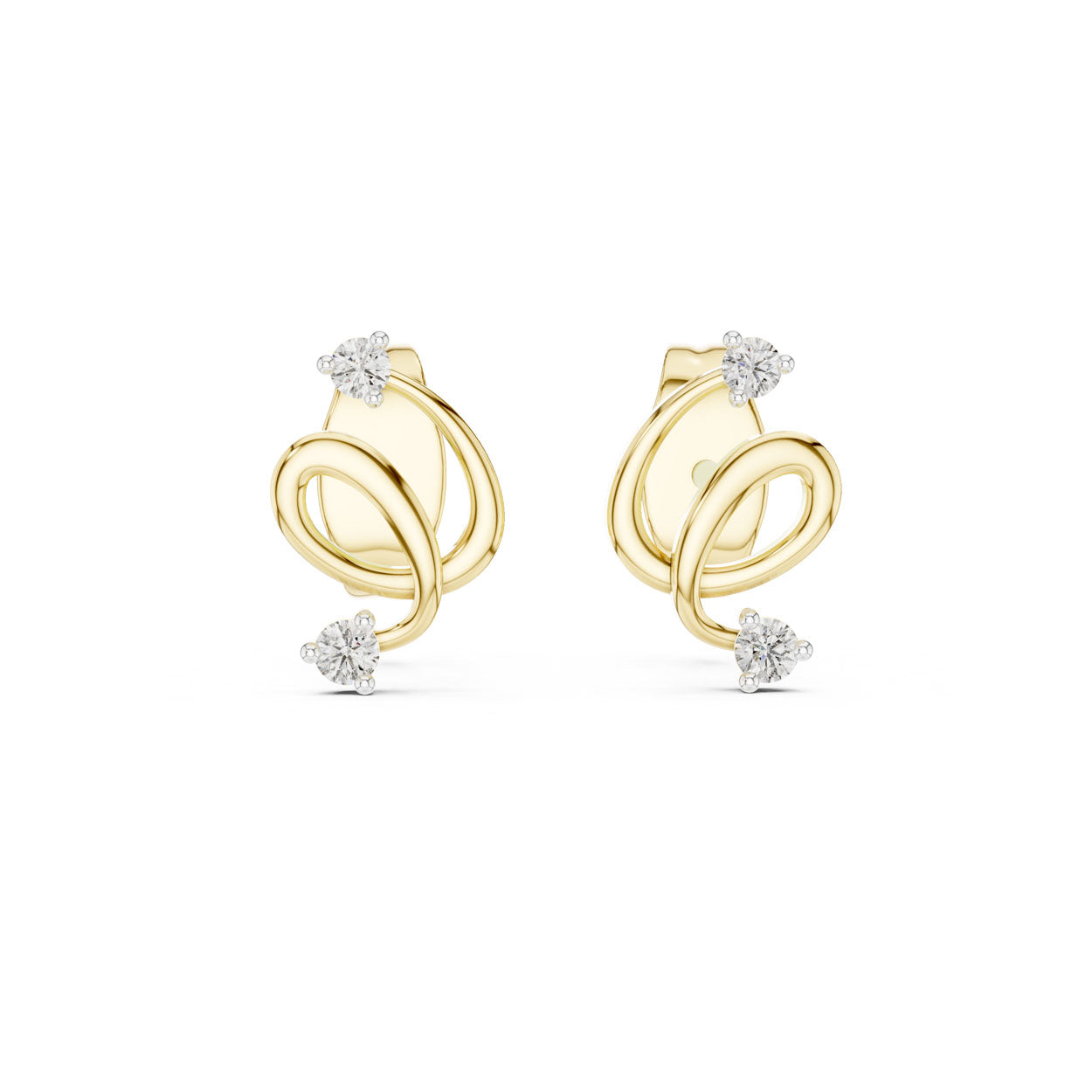 .07 Ct. Diamond Accent Sculptural Loop Earrings (12#10002@E) 4