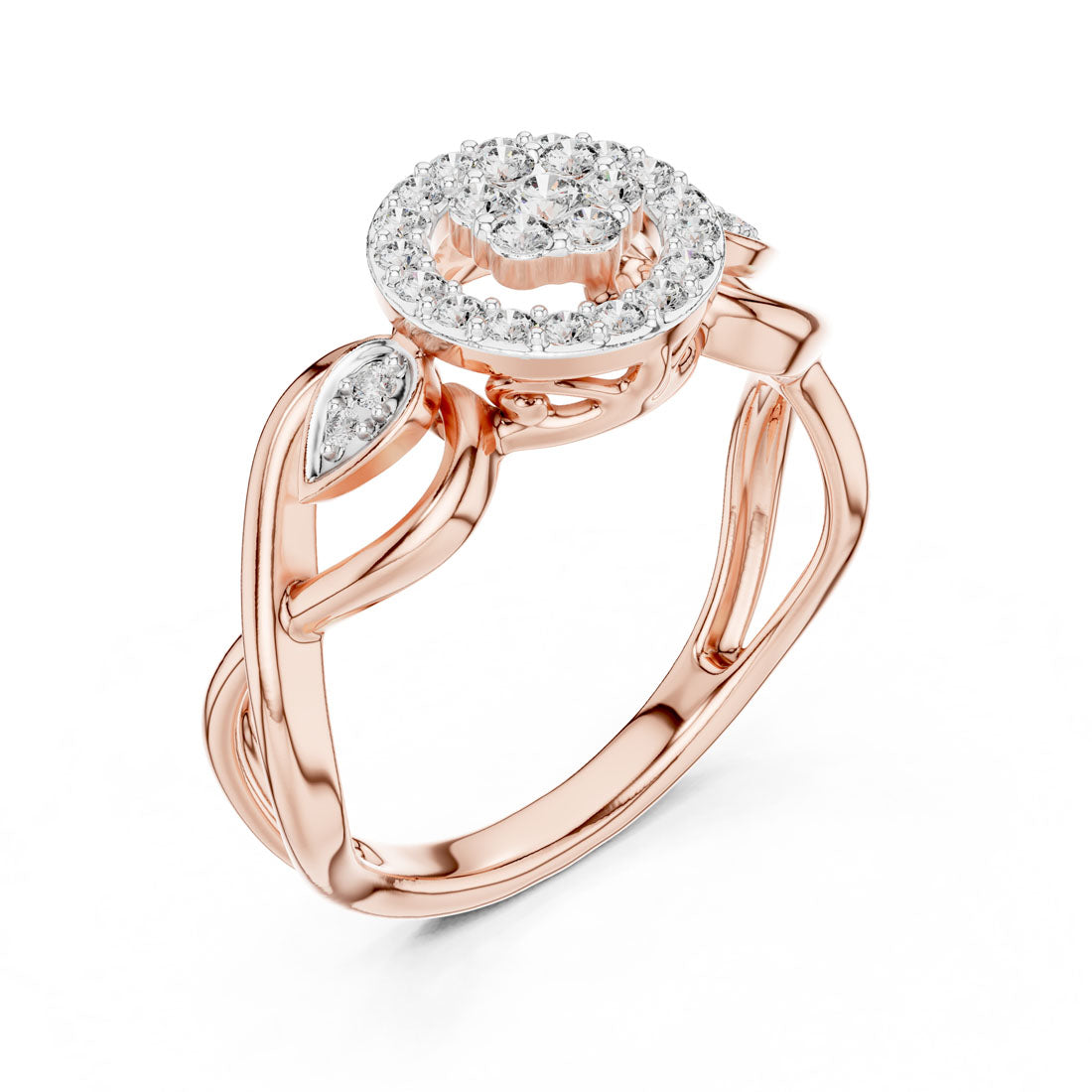 .33 Ct. Diamond Cluster Solitaire twist Ring (12#10002@L) 7