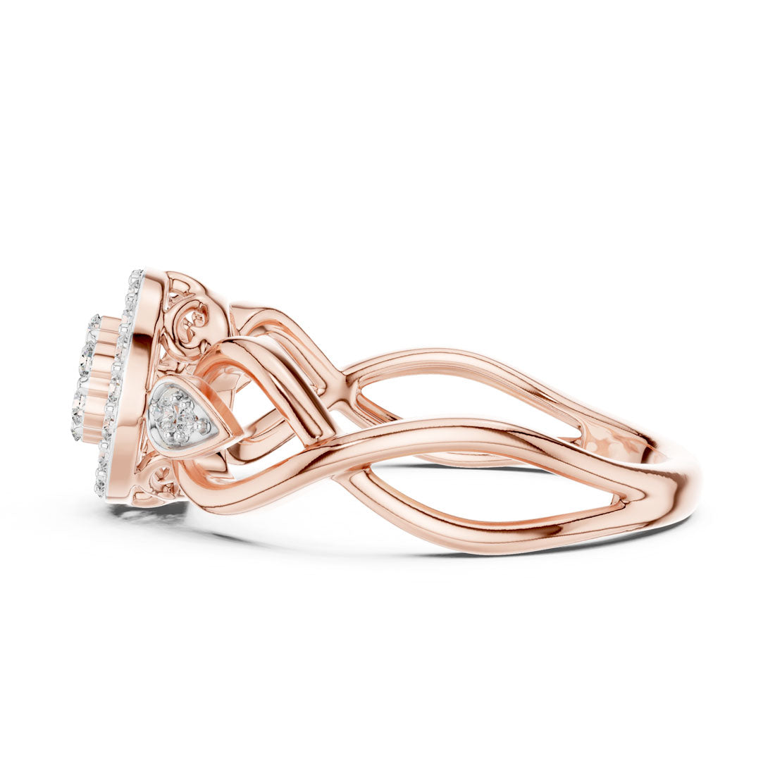 .33 Ct. Diamond Cluster Solitaire twist Ring (12#10002@L) 10