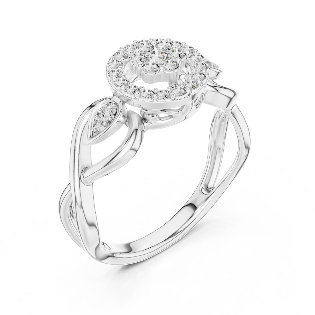 .33 Ct. Diamond Cluster Solitaire twist Ring (12#10002@L) 8