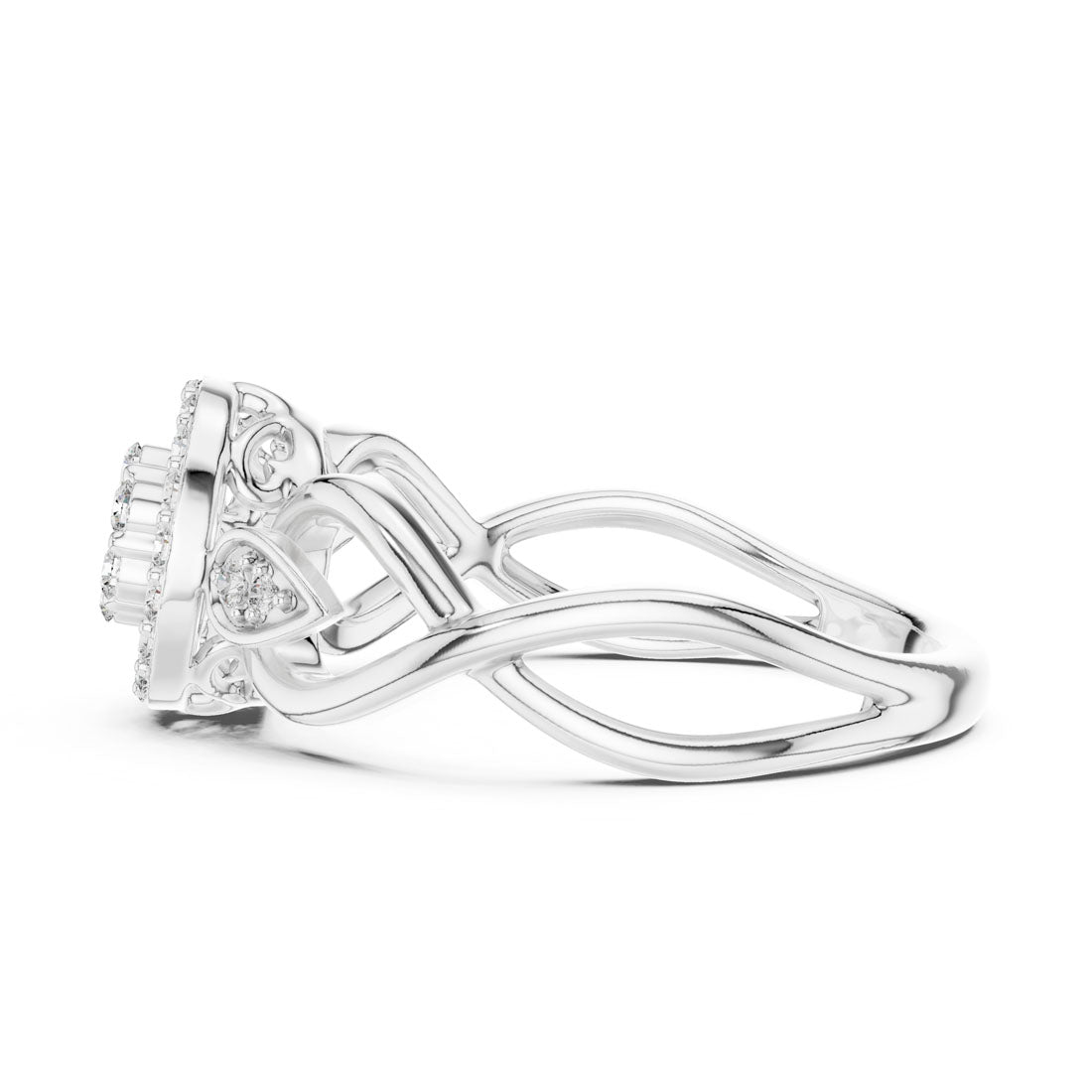 .33 Ct. Diamond Cluster Solitaire twist Ring (12#10002@L) 11