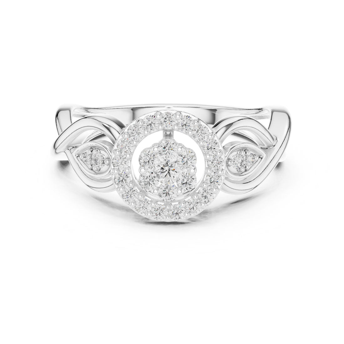 .33 Ct. Diamond Cluster Solitaire twist Ring (12#10002@L)