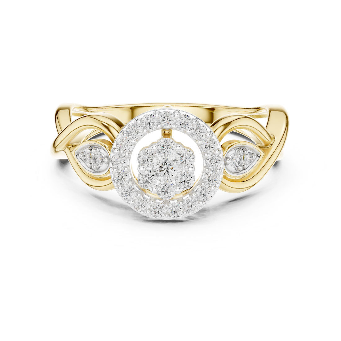 .33 Ct. Diamond Cluster Solitaire twist Ring (12#10002@L) 3