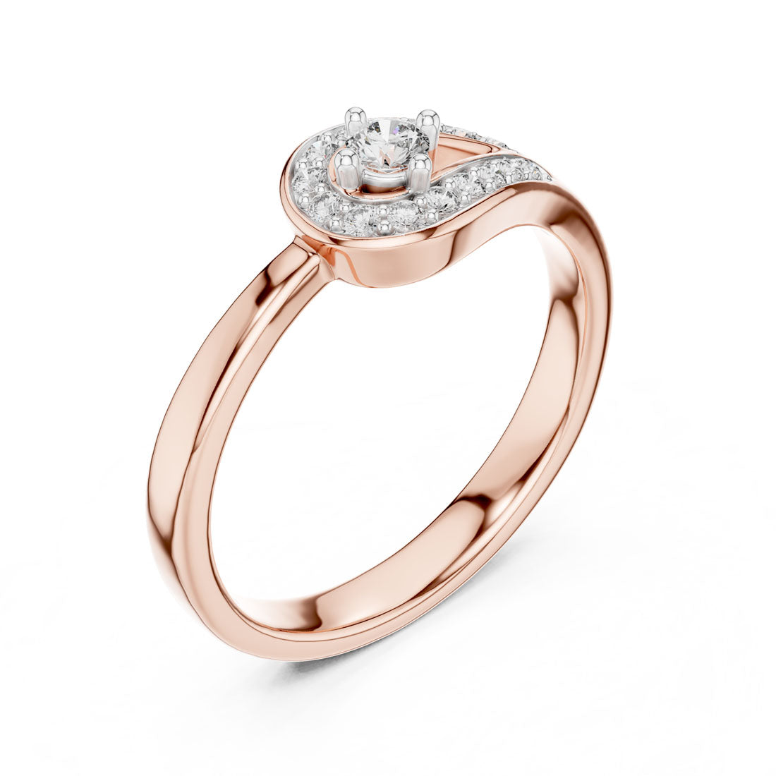 .20 Ct. Diamond Solitaire Snake Ring with Pavé Accents (12#10004@L) 6