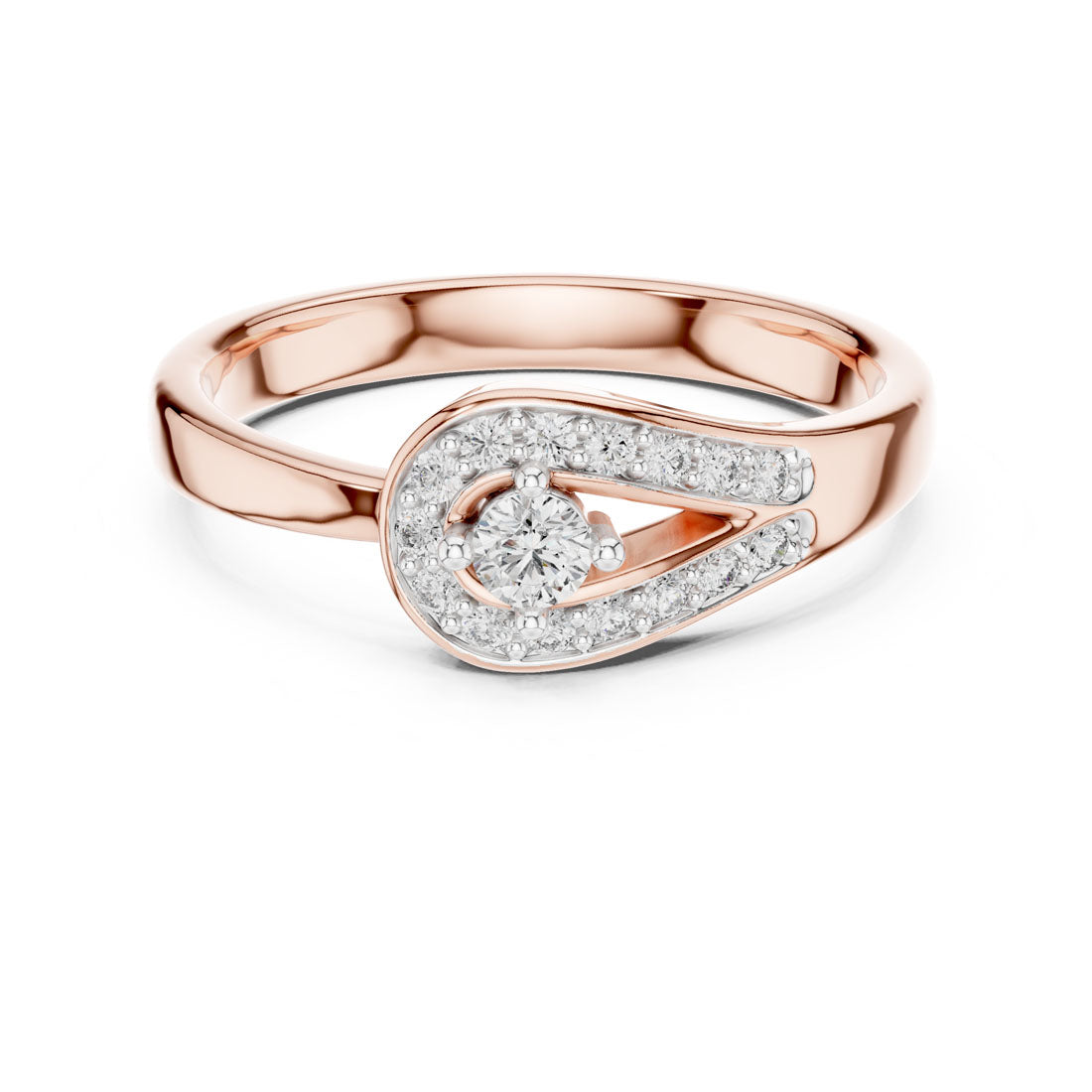 .20 Ct. Diamond Solitaire Snake Ring with Pavé Accents (12#10004@L)