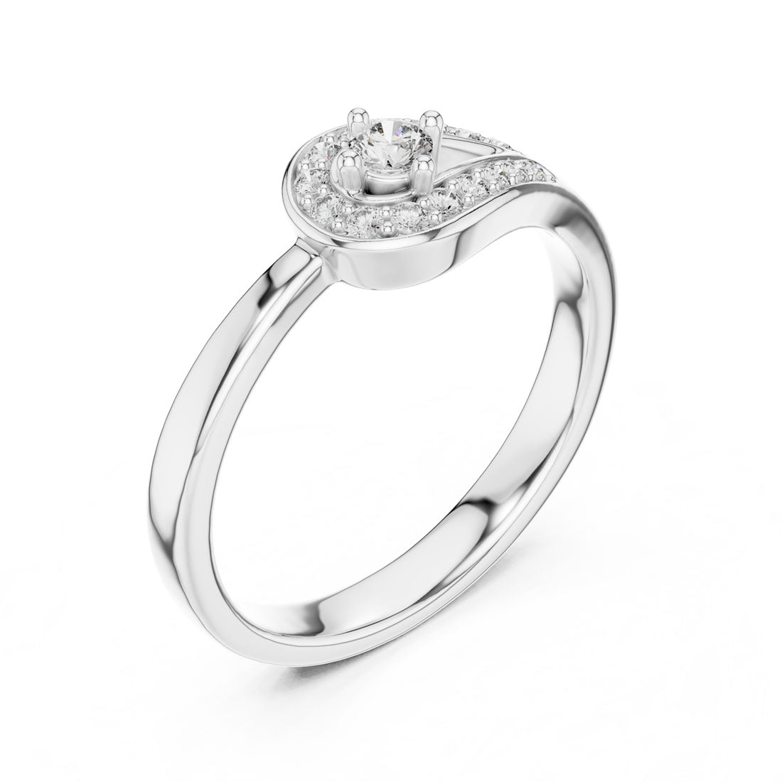 .20 Ct. Diamond Solitaire Snake Ring with Pavé Accents (12#10004@L) 8