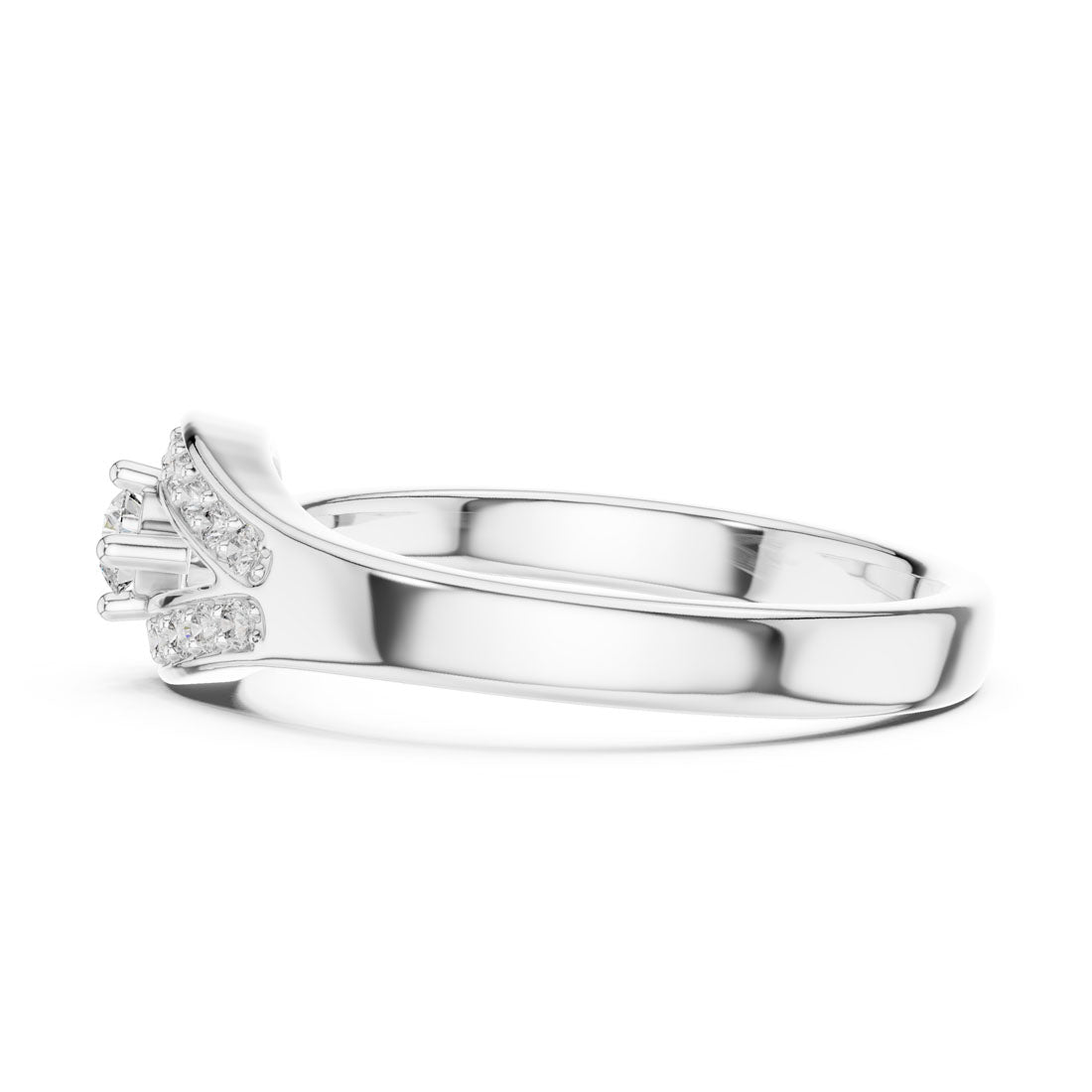 .20 Ct. Diamond Solitaire Snake Ring with Pavé Accents (12#10004@L) 12