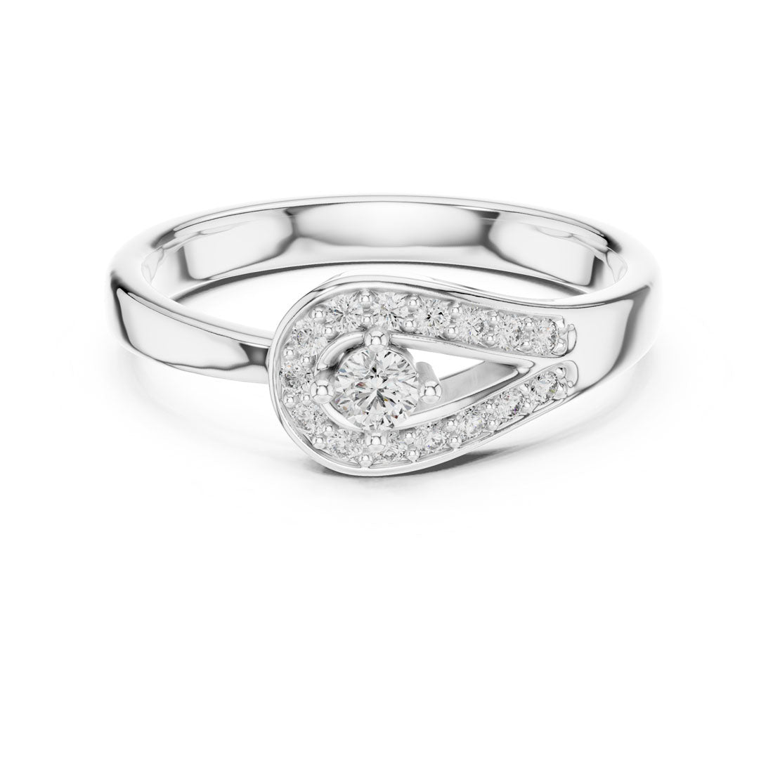 .20 Ct. Diamond Solitaire Snake Ring with Pavé Accents (12#10004@L) 5