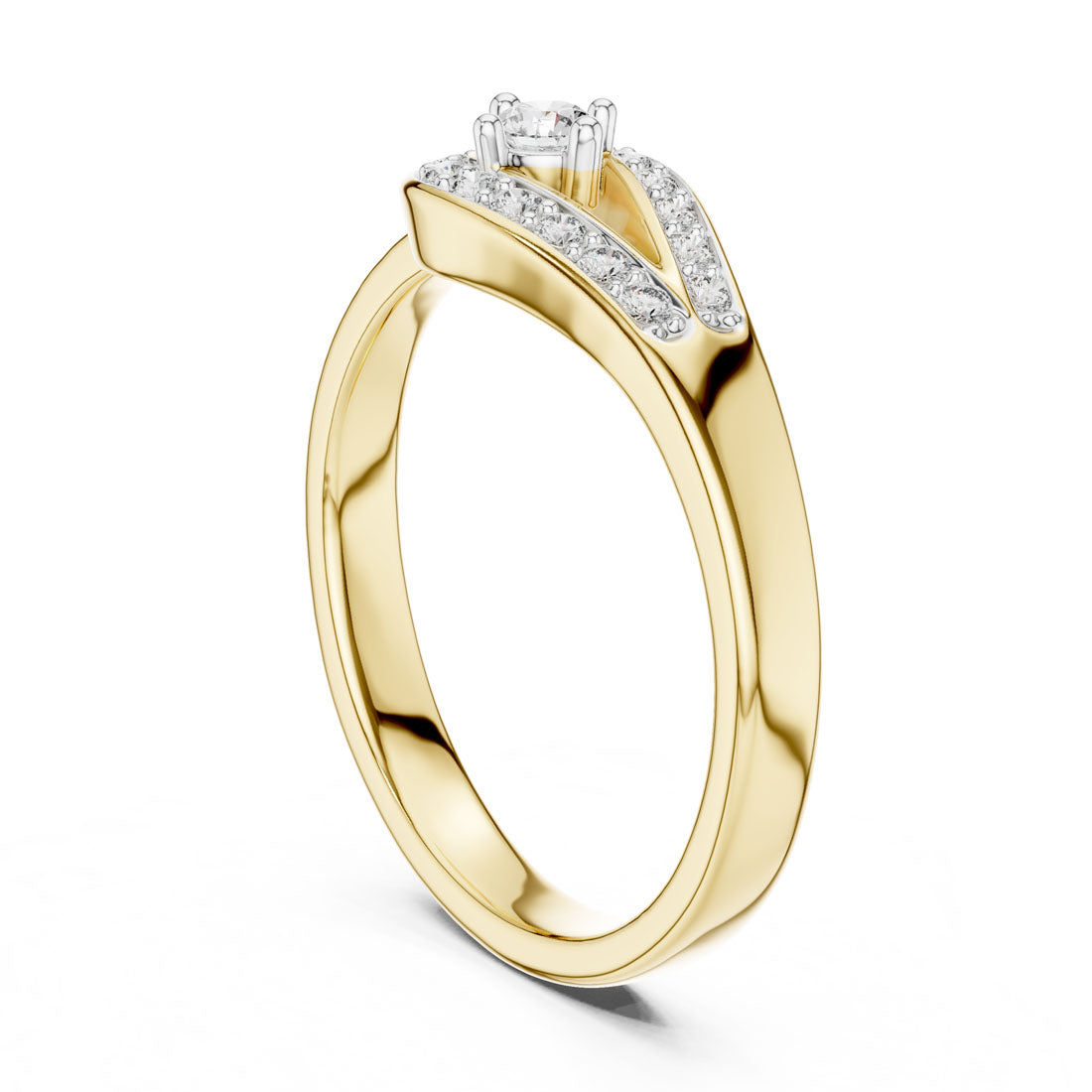 .20 Ct. Diamond Solitaire Snake Ring with Pavé Accents (12#10004@L) 3