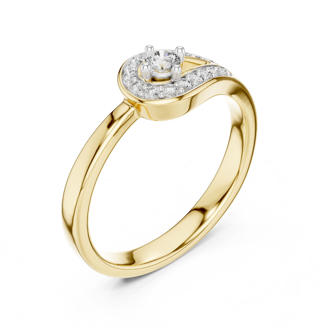 .20 Ct. Diamond Solitaire Snake Ring with Pavé Accents (12#10004@L)
