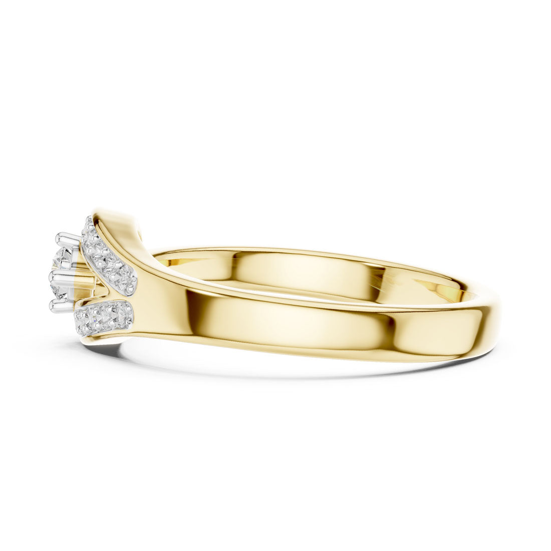 .20 Ct. Diamond Solitaire Snake Ring with Pavé Accents (12#10004@L) 4