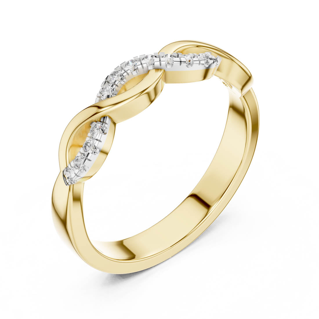 .13 Ct. Diamond Twist Ring with Pavé Accents (12#10005@L)