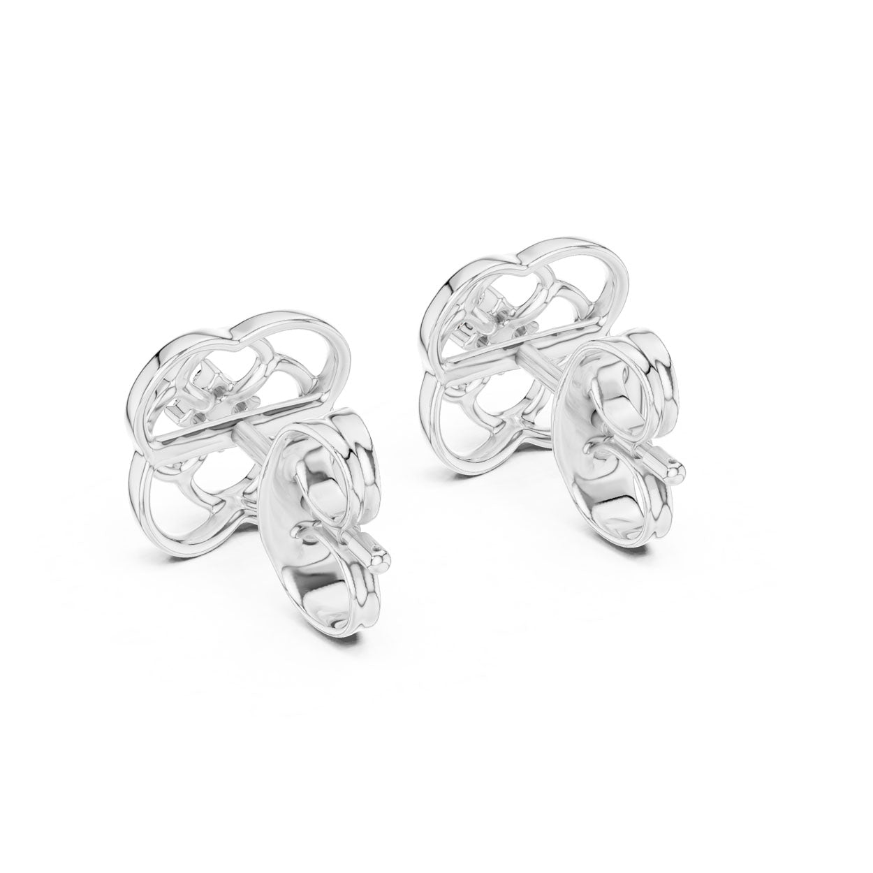 .03 Ct. Open Floral Diamond Earrings with Floral Cluster Center (12#10006@E) 11