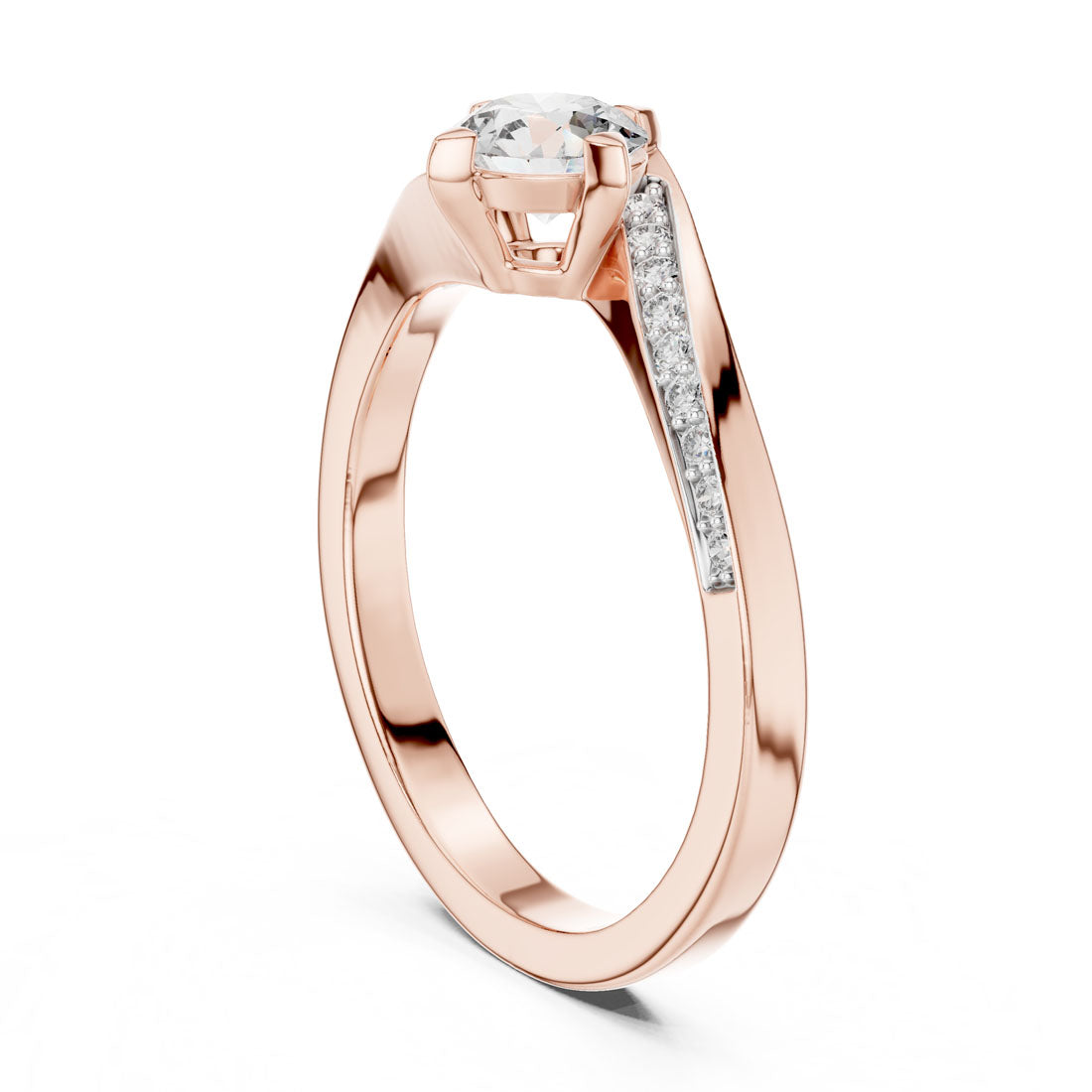 .59 Ct. Diamond Solitaire Ring with Bypass Pavé Shank (12#10006@L) 6