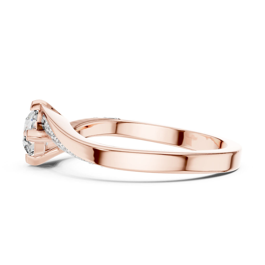 .59 Ct. Diamond Solitaire Ring with Bypass Pavé Shank (12#10006@L) 9