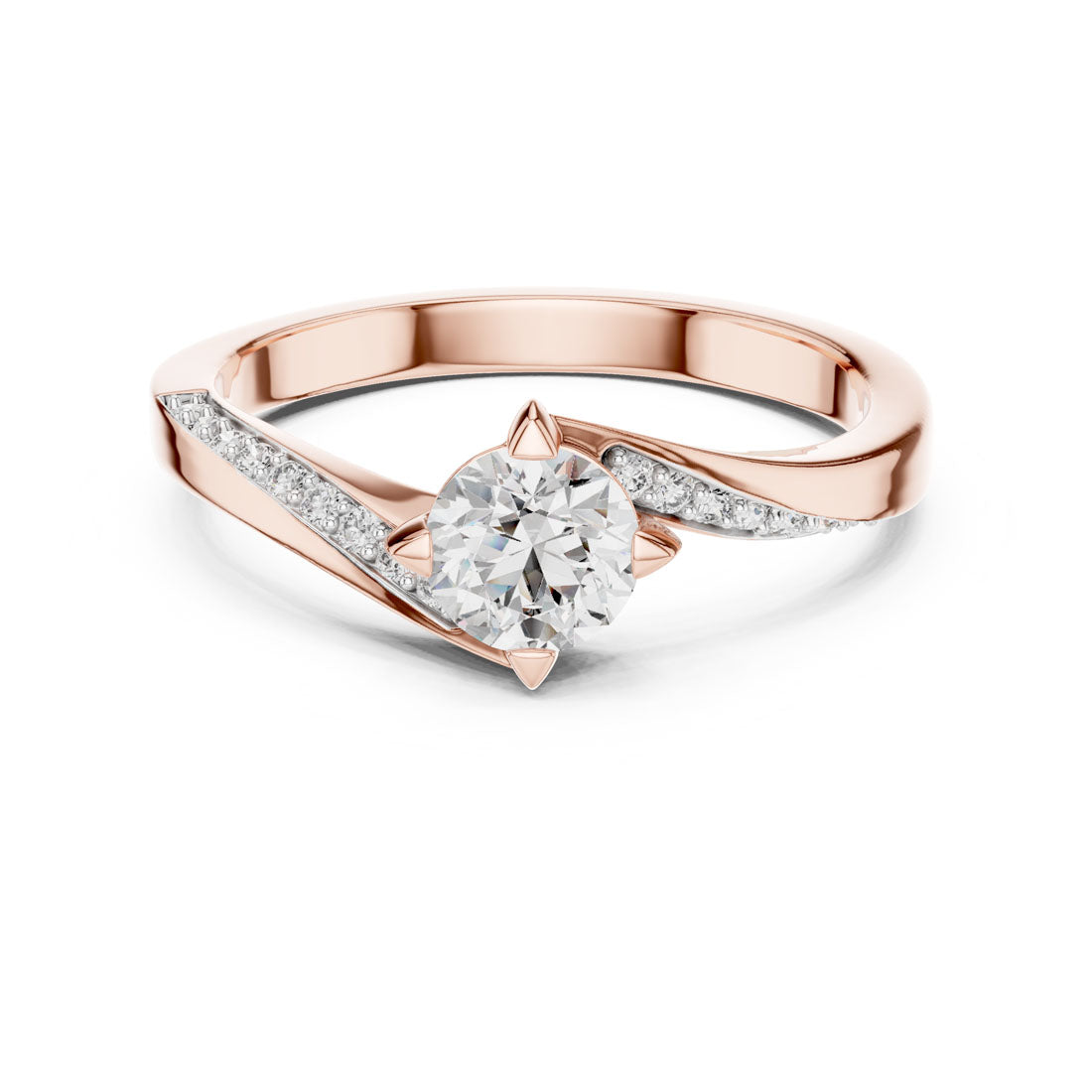 .59 Ct. Diamond Solitaire Ring with Bypass Pavé Shank (12#10006@L) 7
