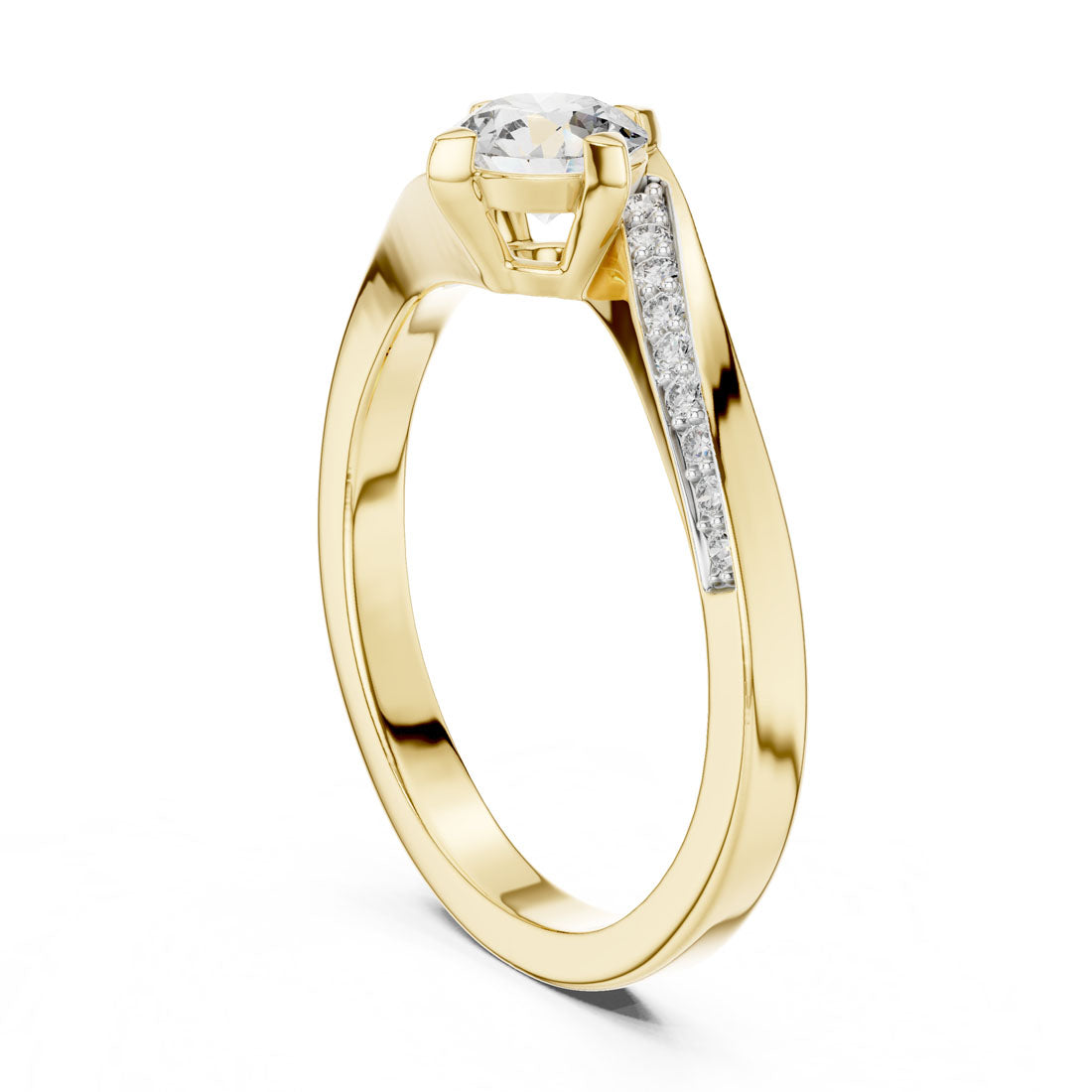 .59 Ct. Diamond Solitaire Ring with Bypass Pavé Shank (12#10006@L) 3