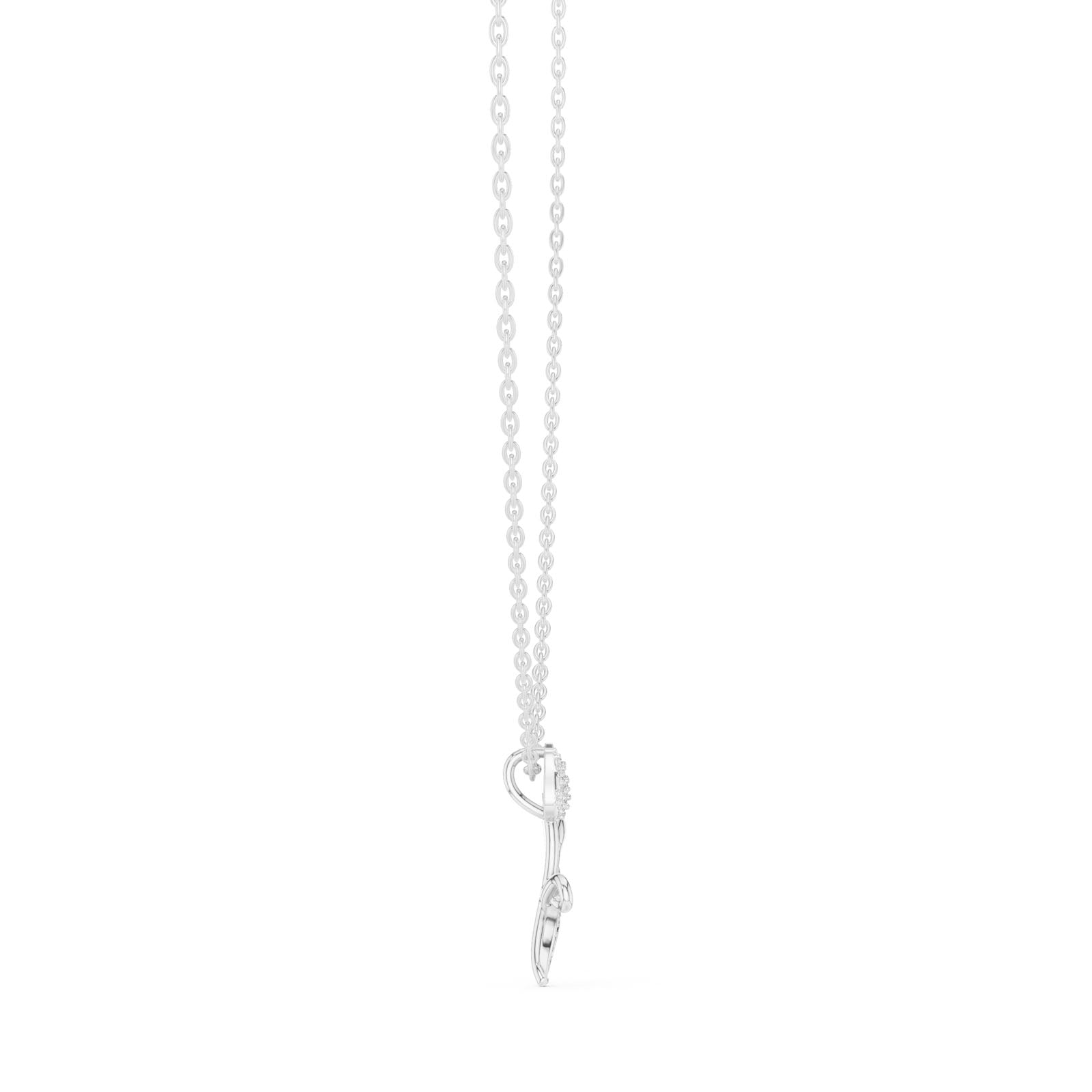 .08 Ct. Diamond Tulip Flower Pendant Necklace (12#10008P) 3