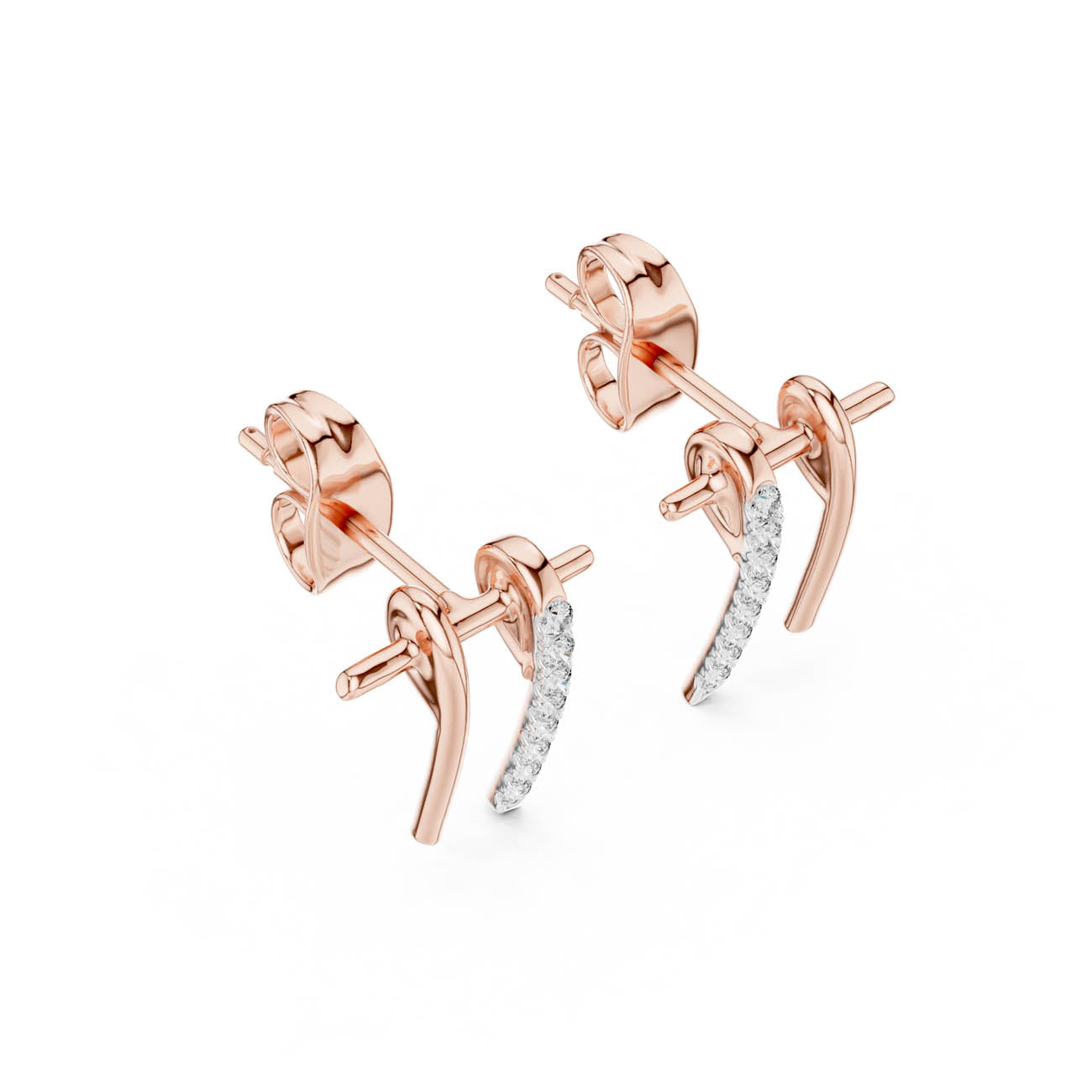 .13 Ct. Asymmetric Linear Earrings with Pavé Diamond Bar Accent (12#10009@E) 7
