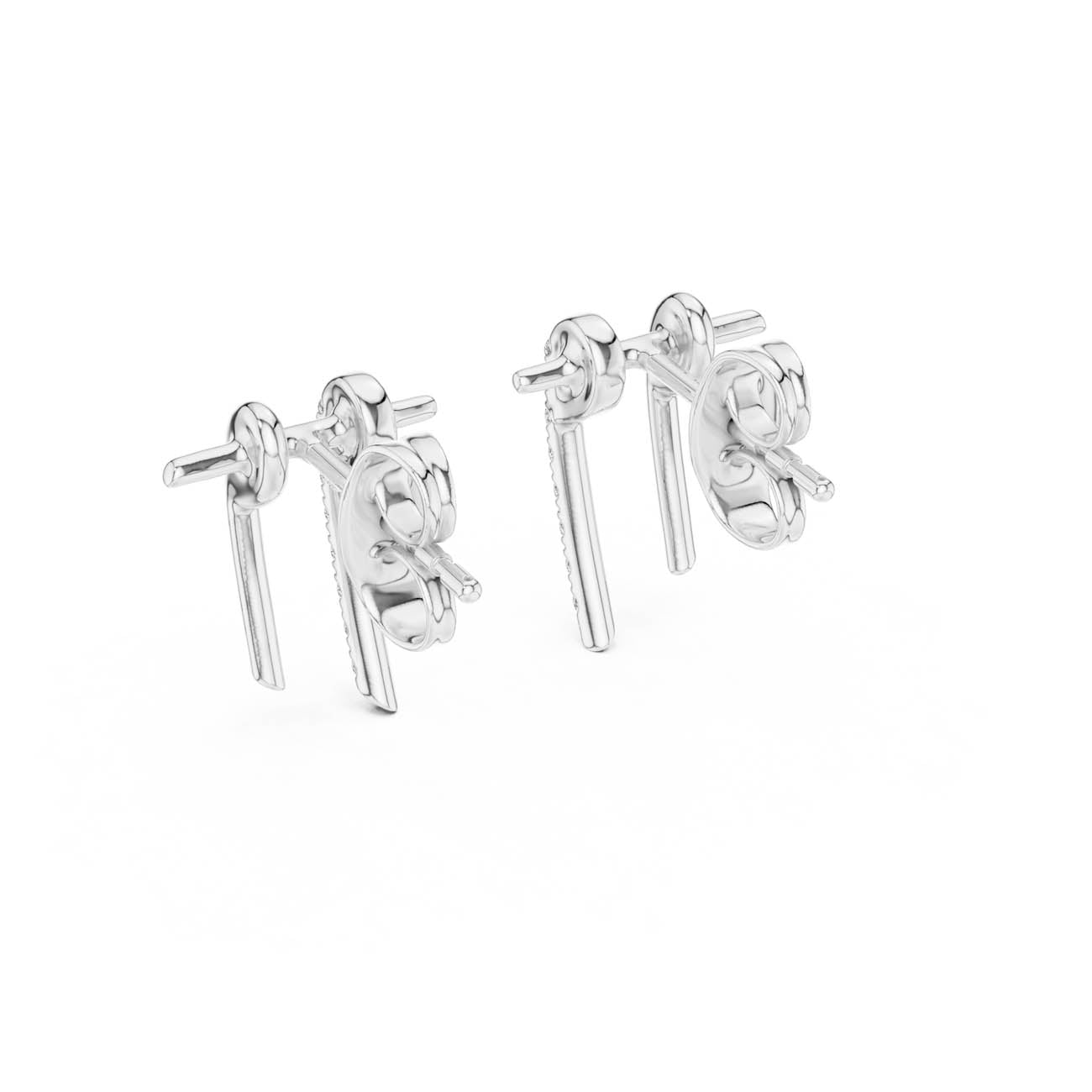 .13 Ct. Asymmetric Linear Earrings with Pavé Diamond Bar Accent (12#10009@E) 11
